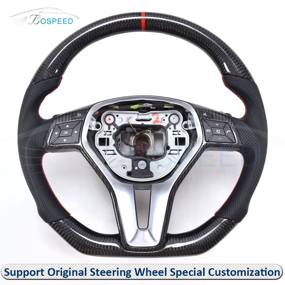 Bospeed BENZ-E-SW Carbon Fiber Thick Sculpted Customized Steering Wheel for BENZ E CLASS W204 W212 E63