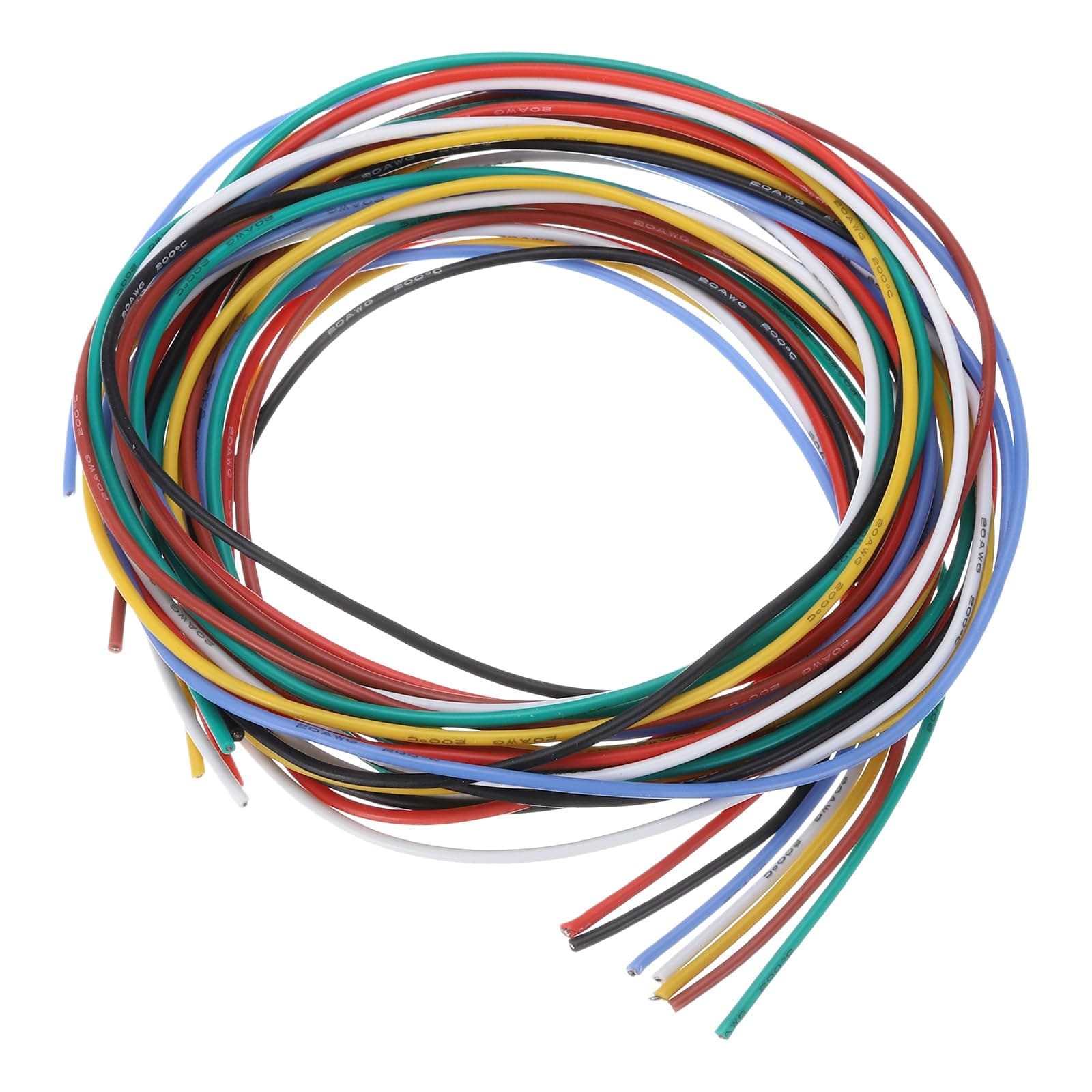 sourcing map 22 Gauge Silicone Wire 22AWG Electrical Wire Stranded Wire Flexible Tinned Copper Wire High Temp Hookup Wire 7 Color 1.5m/4.92ft for Car Model Electric Appliances 7pcs