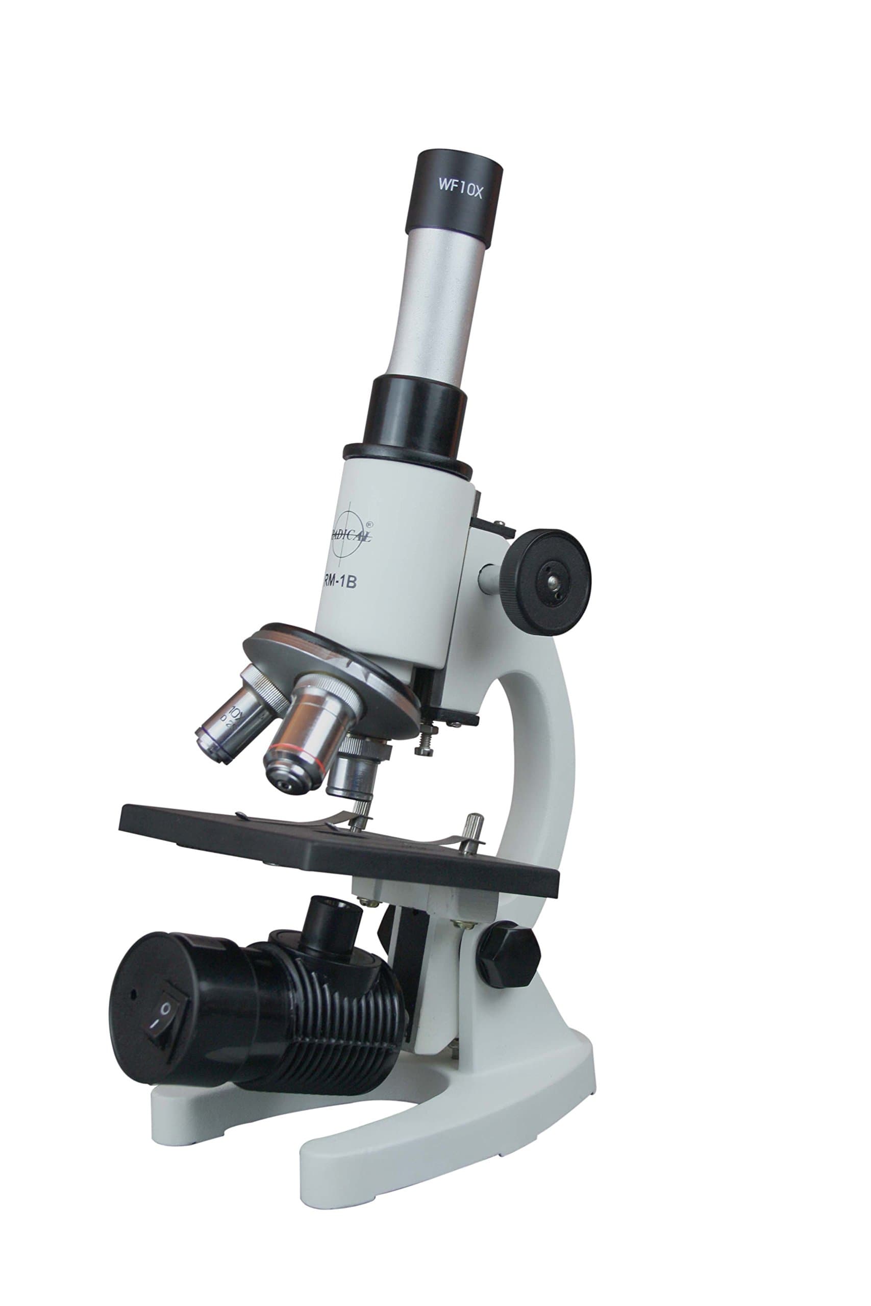 Radical 1000x Student School Biology Science Compound Microscope w LED Rechargeable Lamp Batteries Included and Slide Kit