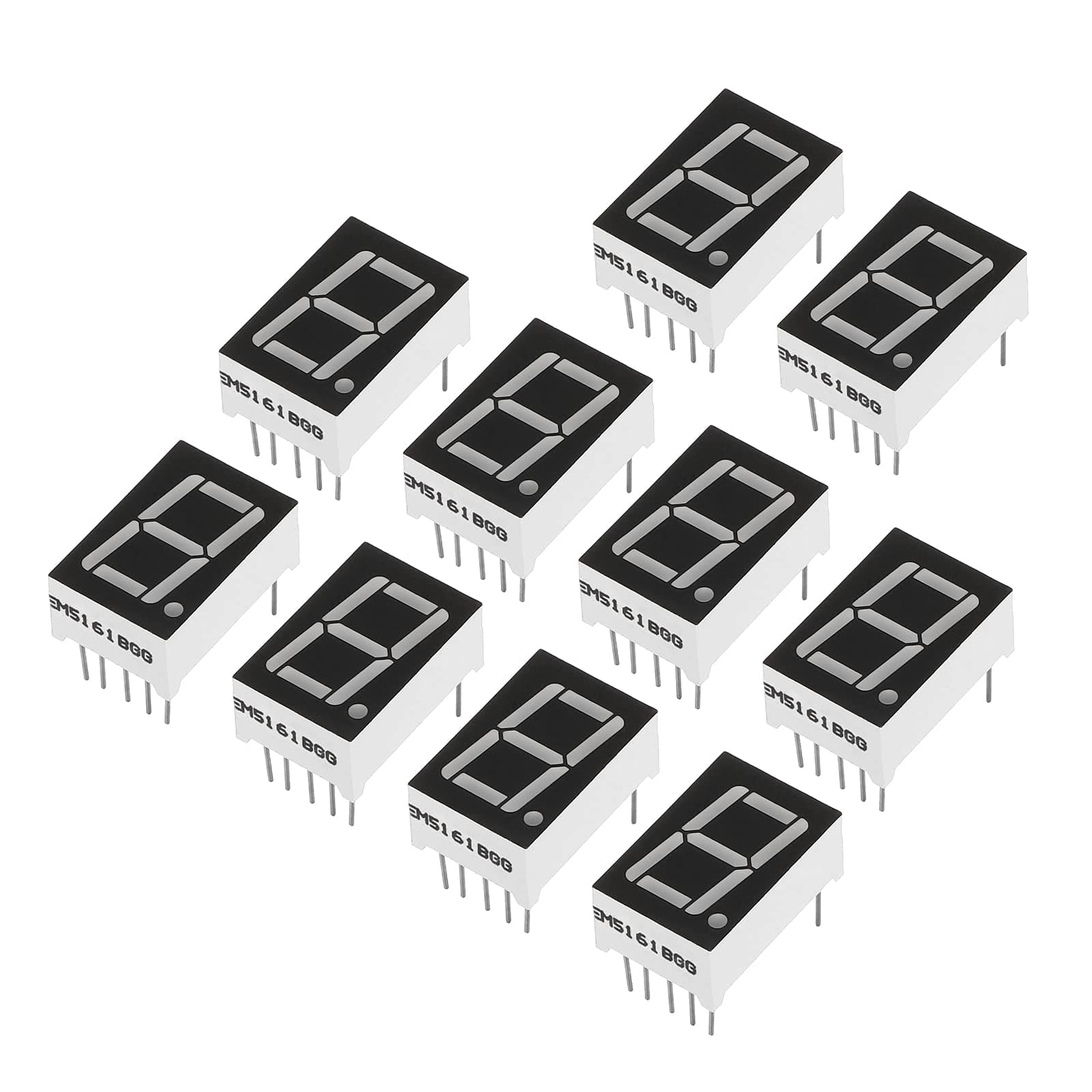 PATIKIL LED Display Digital Tube, 20 Pack Common Anode 7 Segment 10 Pin 1 Bit 3.3V 0.56" Digit Height LED Display Module for Electronic Driver Board, Green