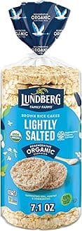 Lundberg Organic Brown Rice Cakes, Lightly Salted, Gluten-Free, Vegan, Healthy Snacks, 8.5 Oz