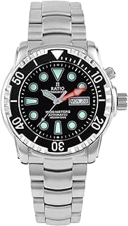 RATIO FreeDiver Helium-Safe Dive Watch Sapphire Crystal Analog Japanese Automatic Diver Watch 1000M Water Resistant Diving Watch for Men