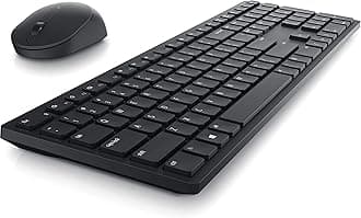 KM5221W Pro Wireless Keyboard and Mouse Combo, Programmable Keys and Battery Indicator Light - Black