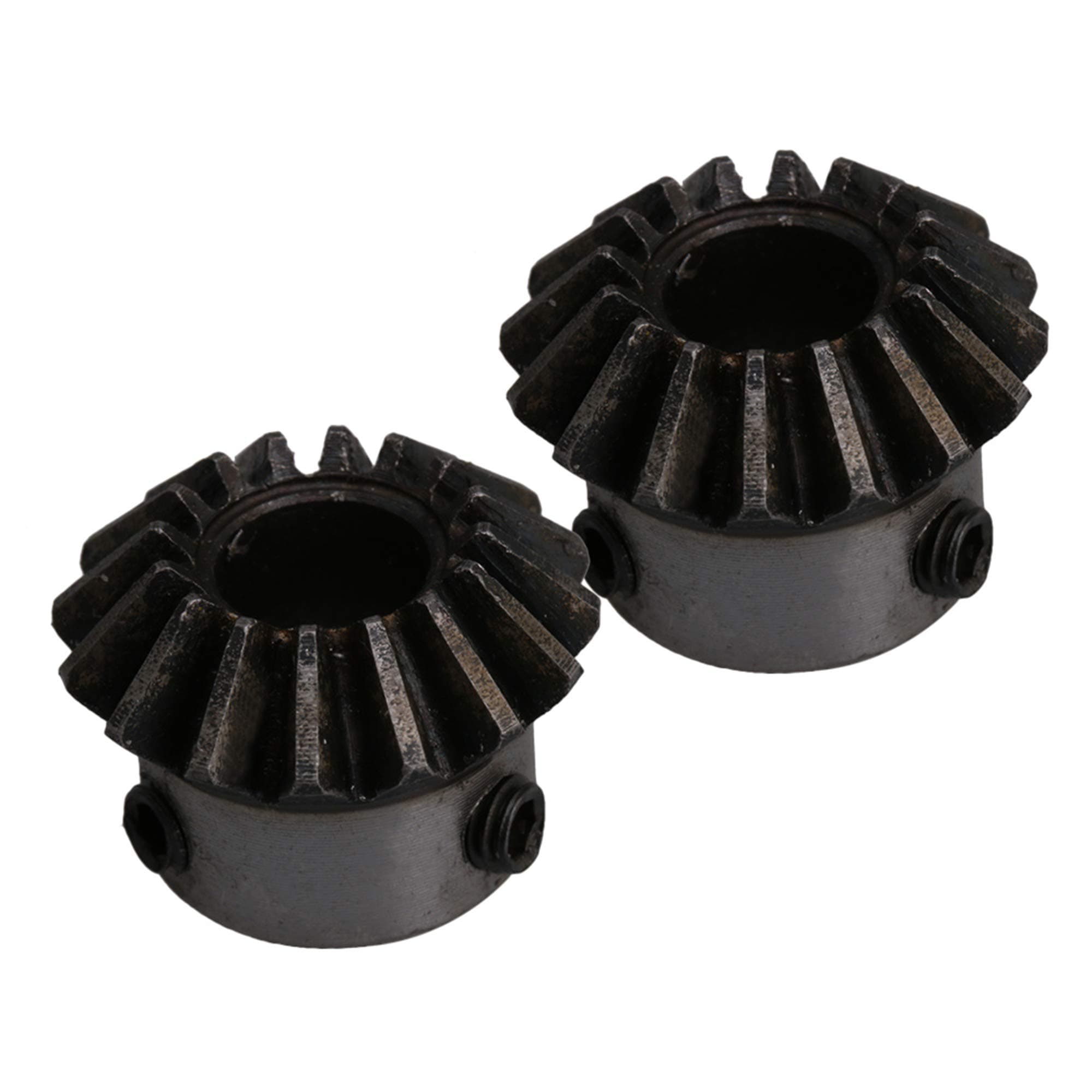 CNBTR 45# Steel 16 Teeth 1.5 Module Silver Black Bevel Gear Wheel 10mm Hole Dia D25.5 x H18mm