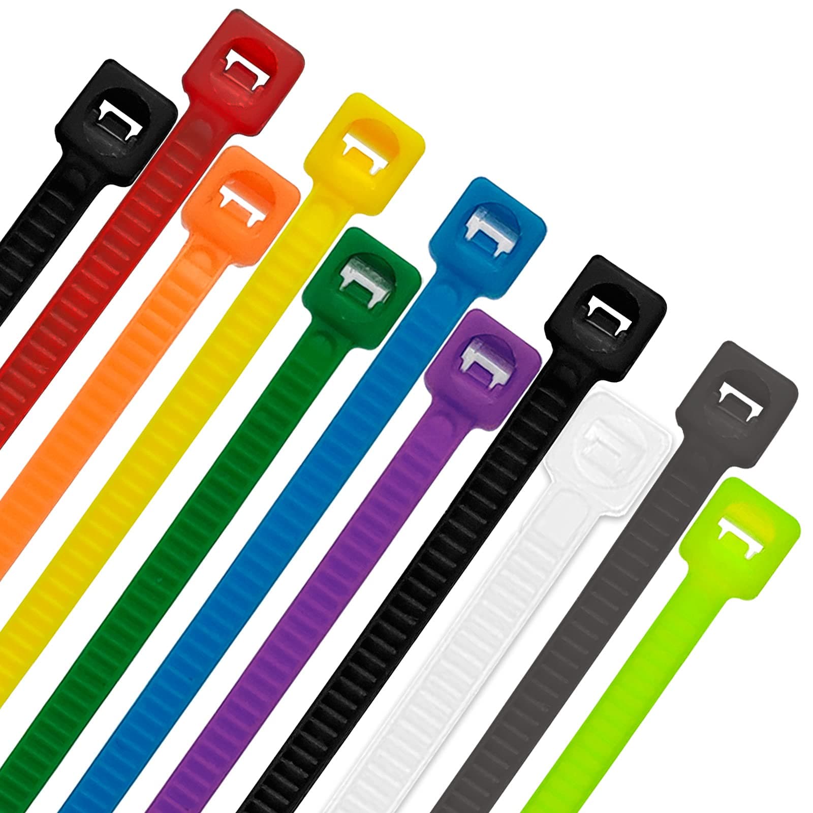 8 Inch 1000pcs Colored Zip Ties, 20lb Strength, Multi-Purpose Cable Ties
