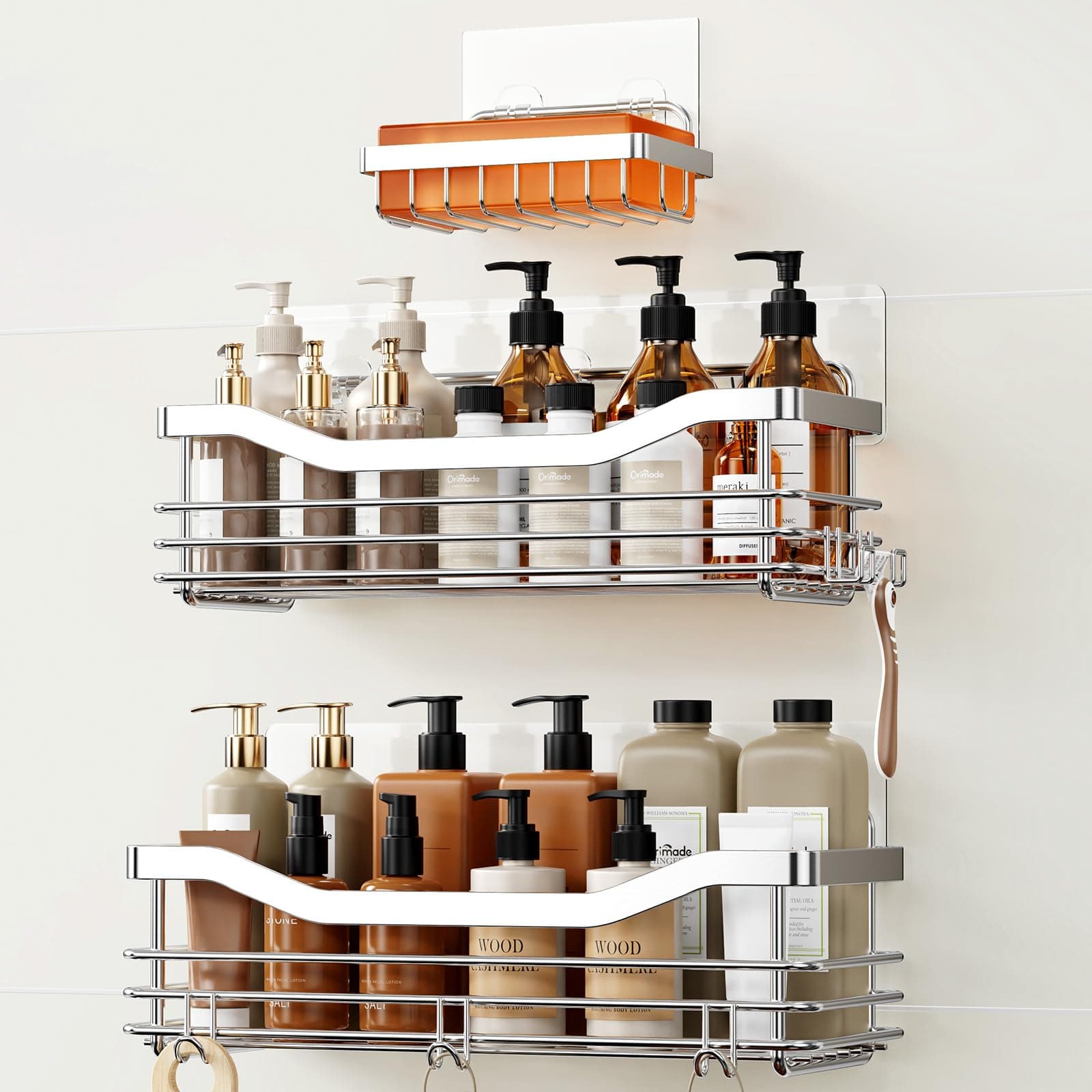 3 Pack Shower Caddy and Soap Dish Holder