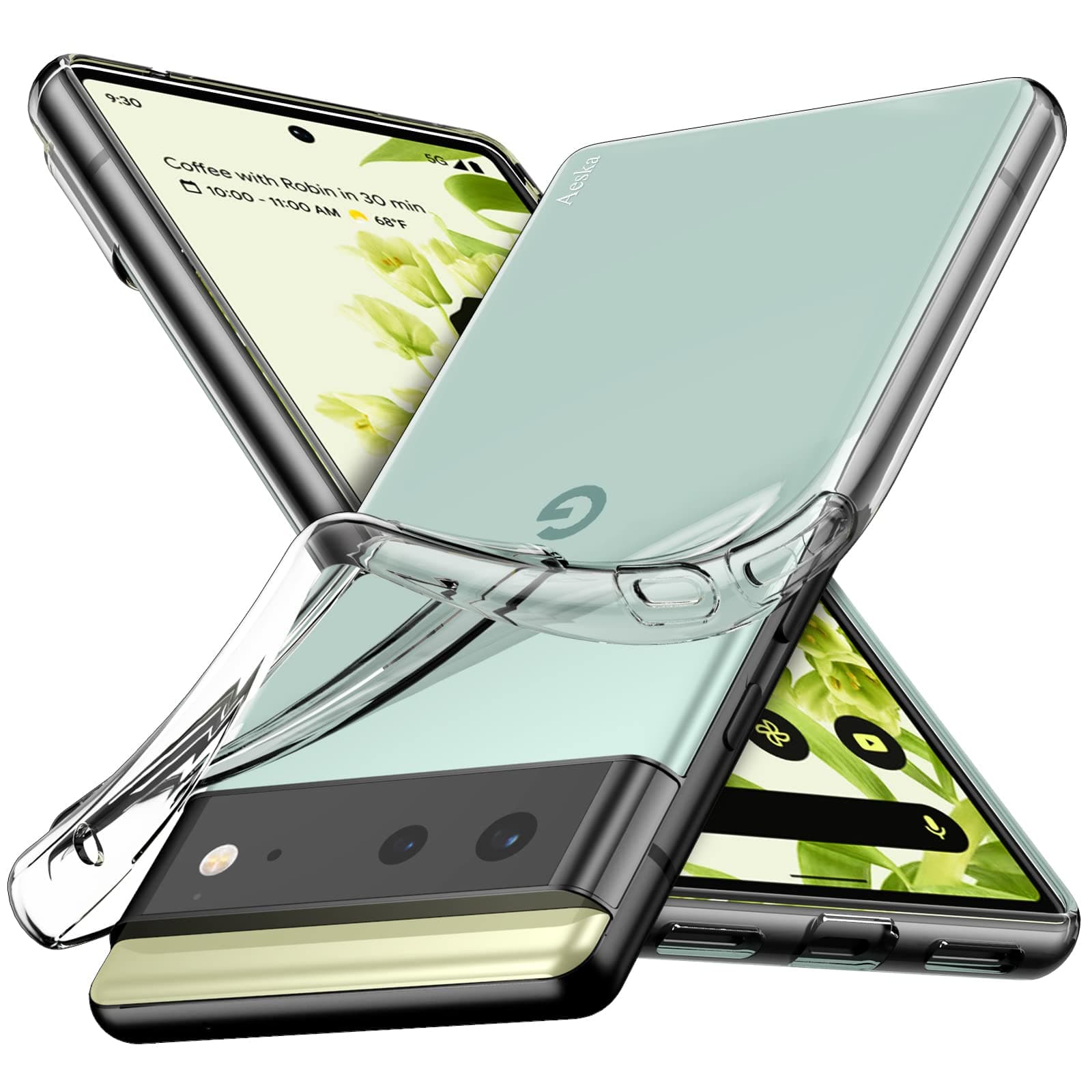 Clear for Google Pixel 6 Case, [Not for Google Pixel 6 Pro] Slim Thin Flexible Clear TPU [Scratch-Resistant] Gel Rubber Soft Silicone Protective Phone Case Cover for Google Pixel 6 (Clear)