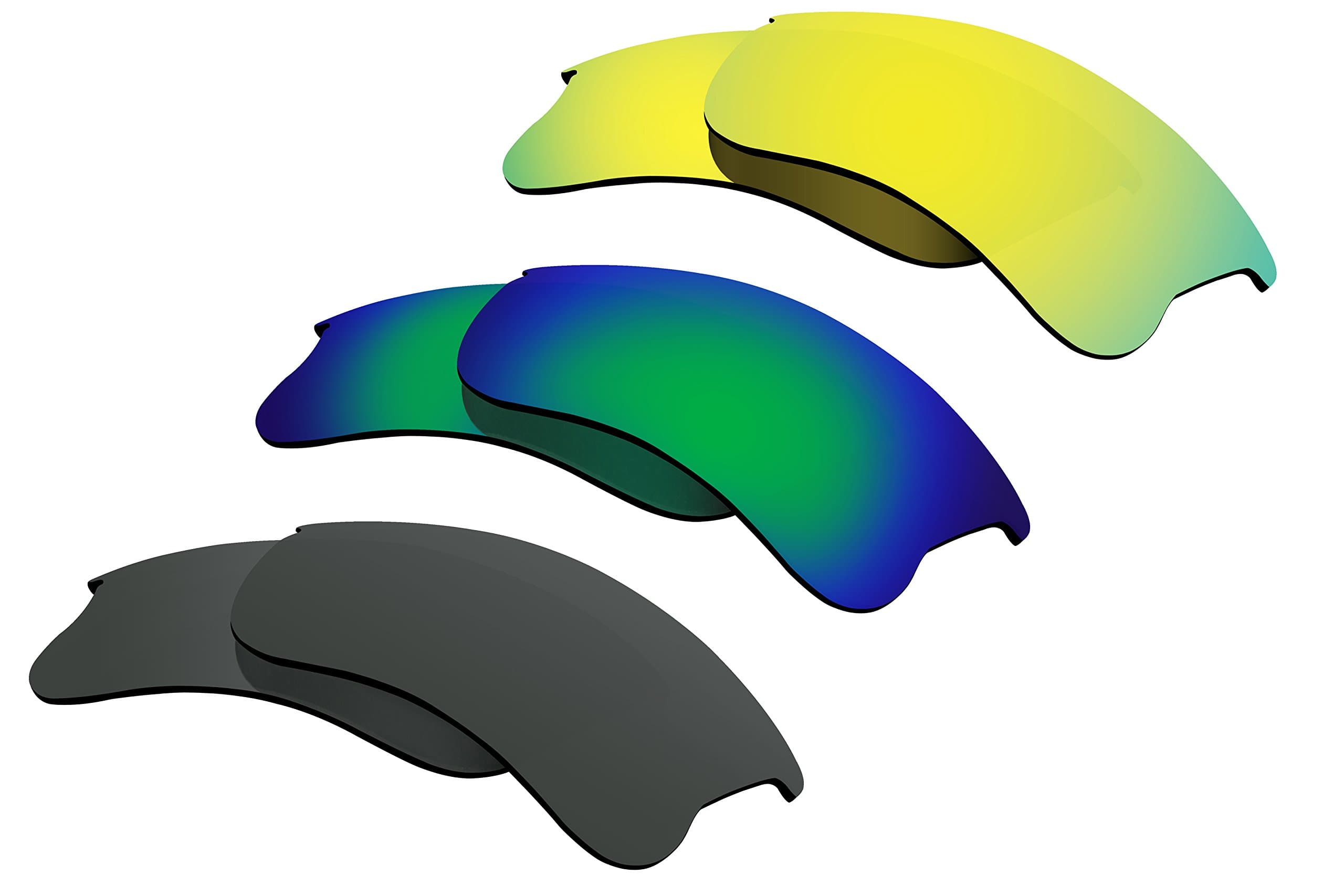 BVANQ Polarized Lenses Replacement for Oakley Flak Jacket XLJ Pack of 3 Pair Y1