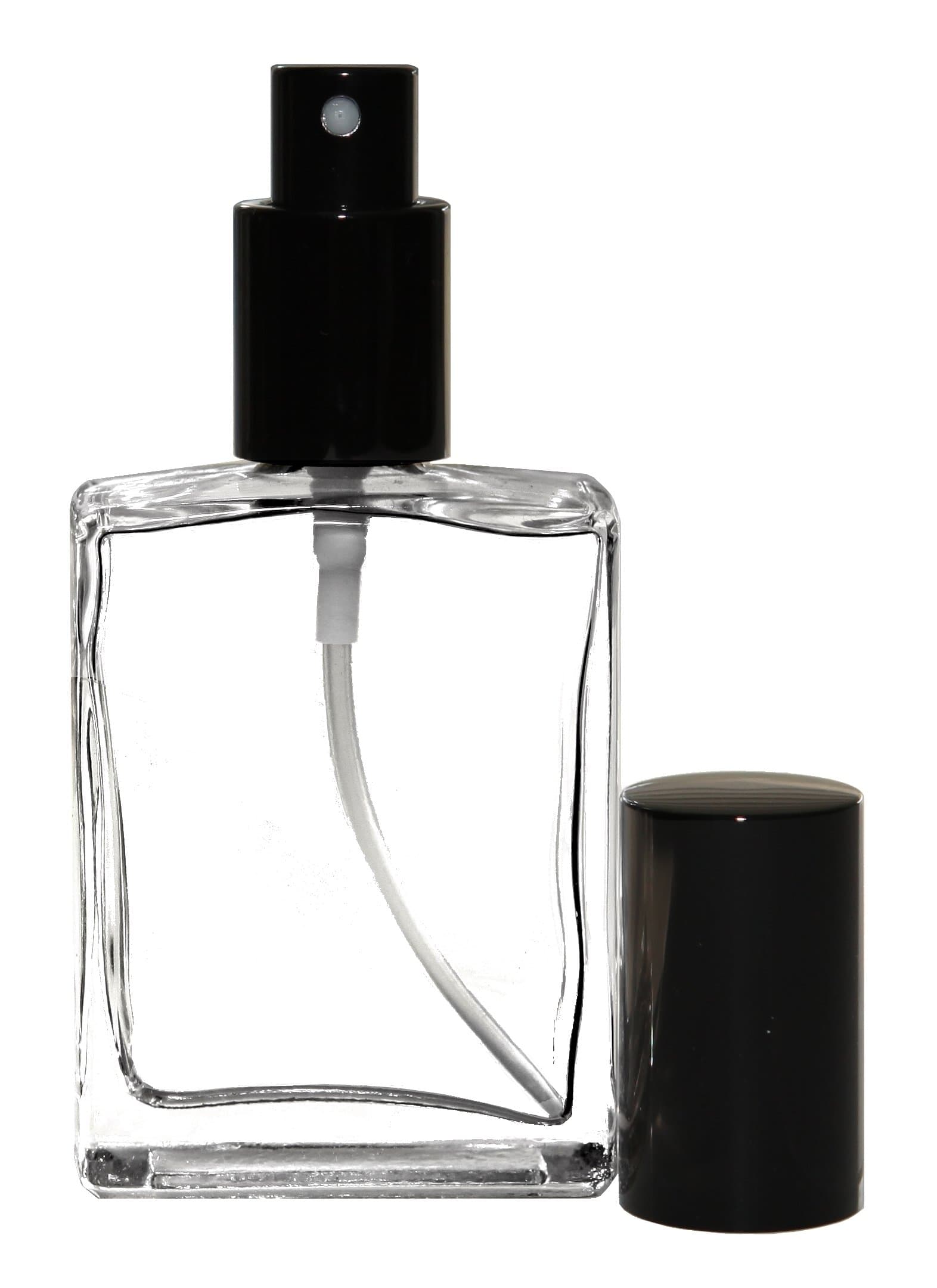 Riverrun Perfume Atomizer, Flat Glass Bottle, Black Fine Mist Sprayer 1 oz 30ml (Set of 3)