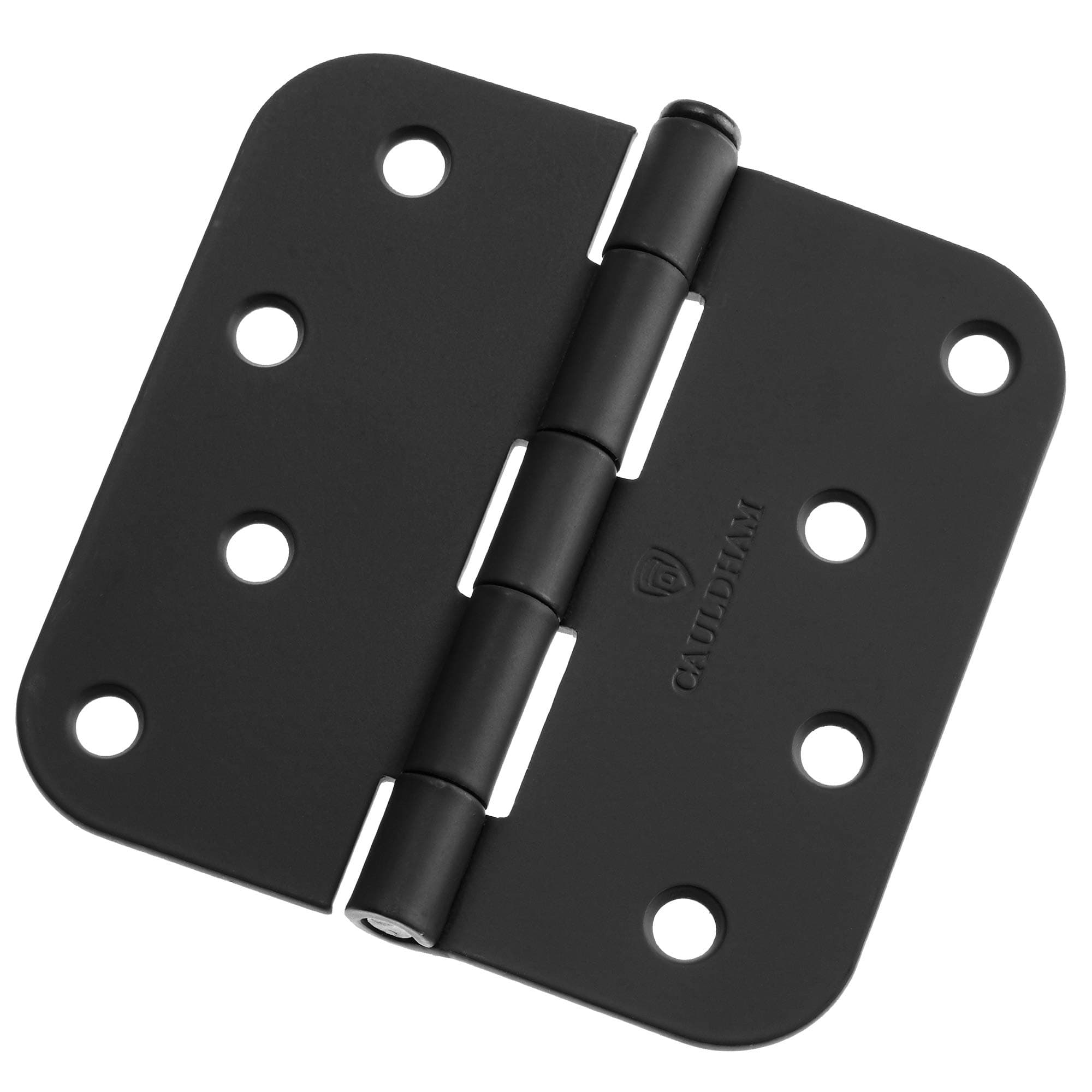 Cauldham (12 Pack) Heavy-Duty 4" Interior Door Hinges with 5/8" Radius Corners - Black