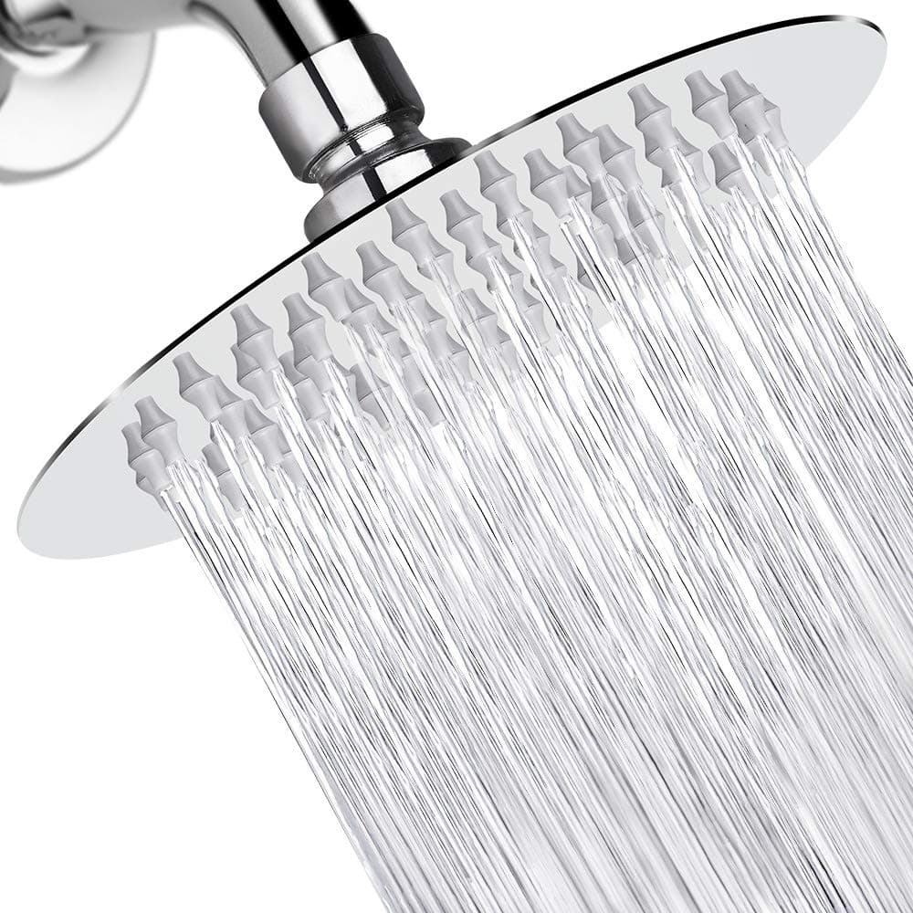 NearMoon Rain Shower Head, Ultra-Thin Design-Pressure Boosting, Awesome Some Experience, High Flow Stainless Steel Rainfall Head (6 Inch,Chrome Finish)