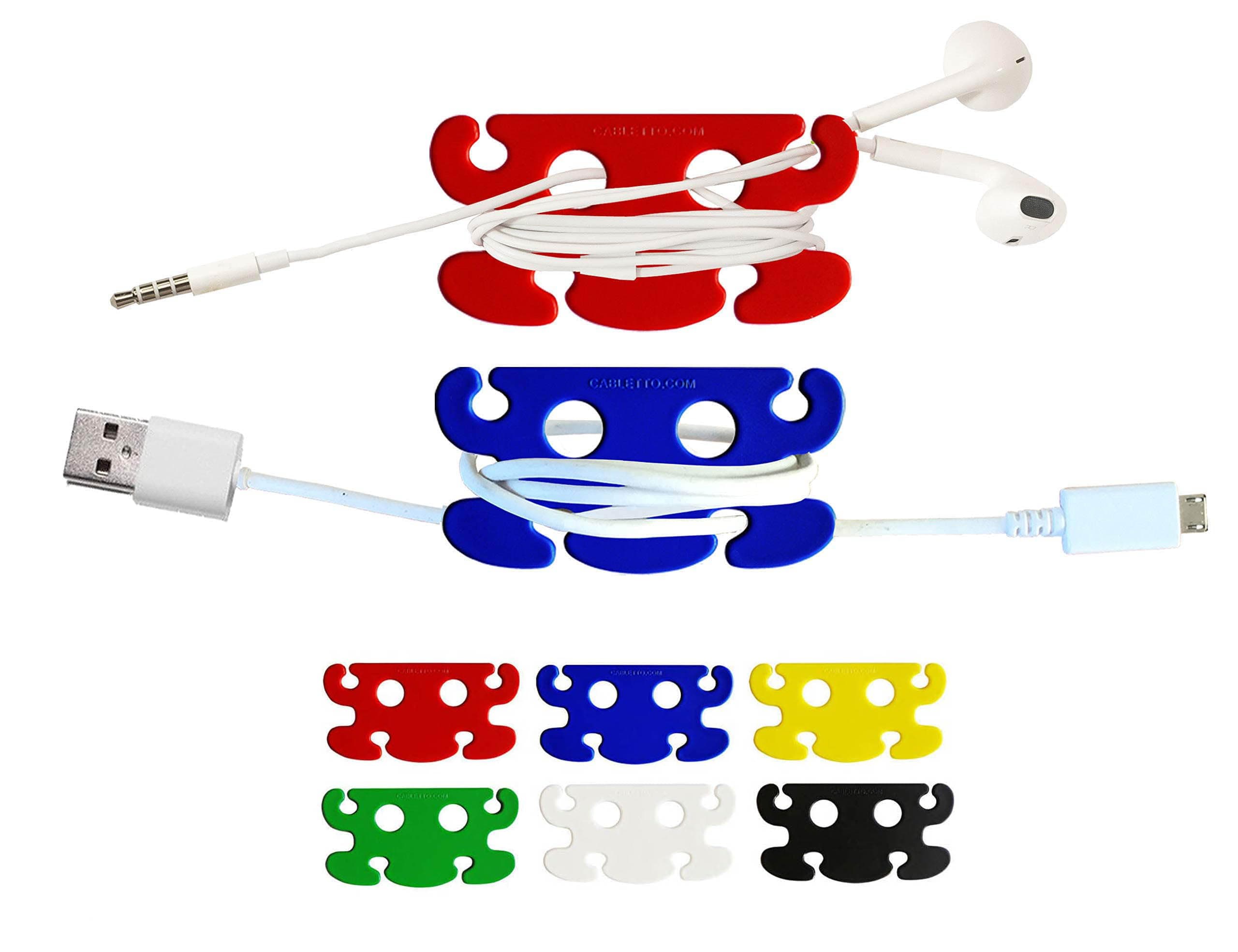 CABLETTO Cord Wrap Keeper and Organizer Earbud Holder Small Cable Winder Manager Shortener. Cables and Strings in Order in Your Pocket, Bag or Backpack, Drawers and containers. 6 pcs 1 Pack