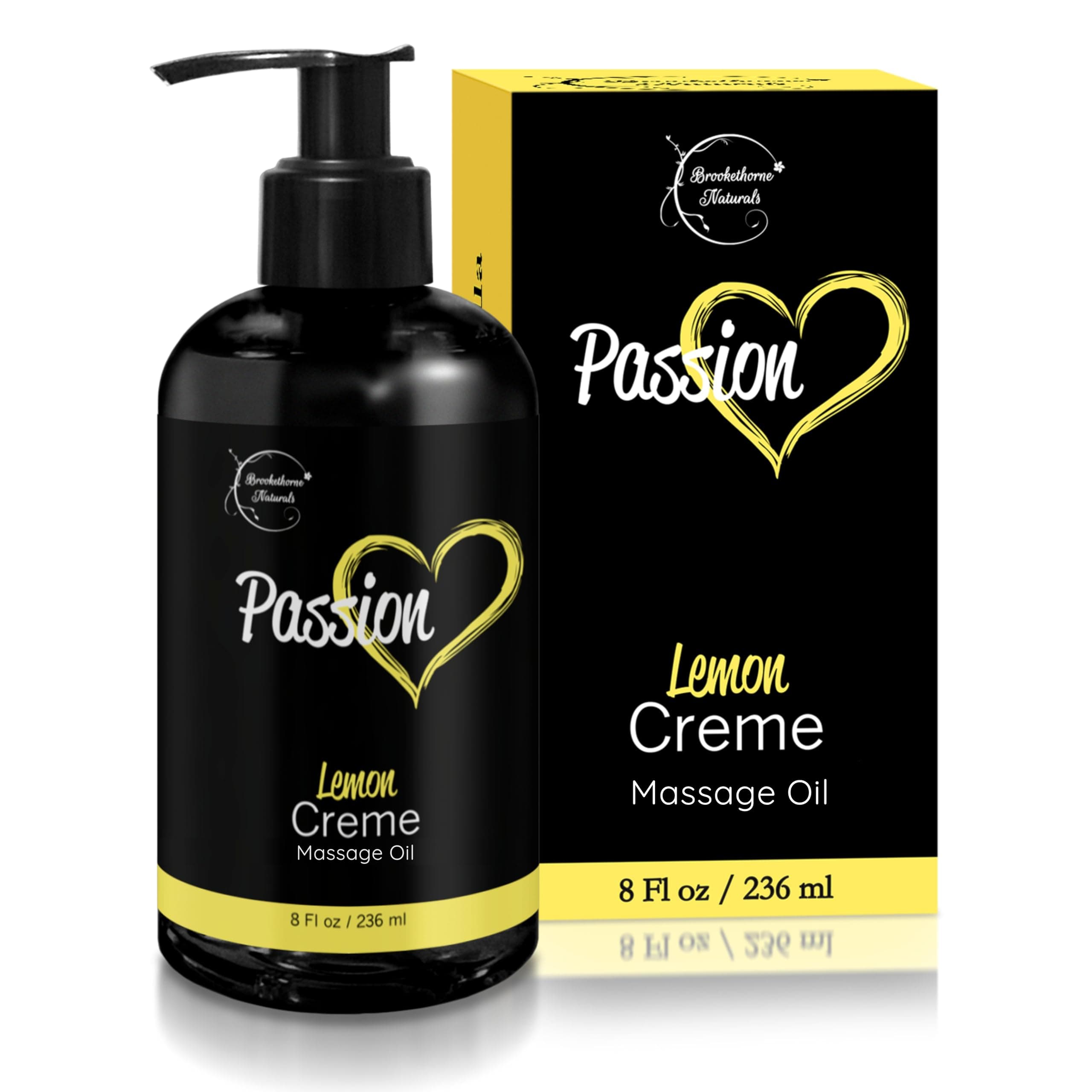 Passion Massage Oil for Date Night | 100% Natural Body Oil for Couples with Jojoba & Almond | Aromatherapy & Relaxing Massage Therapy | Valentines Day Gifts for Her | Lemon Crème Scent