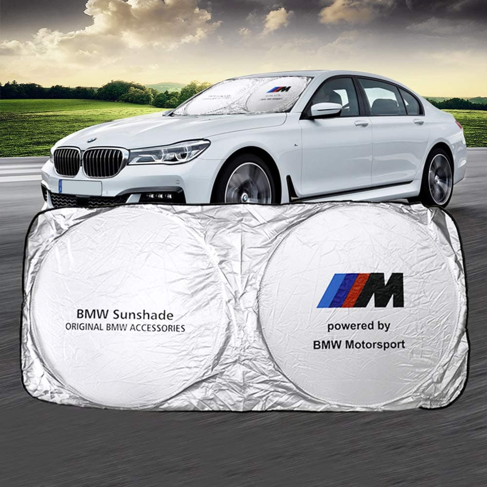 SILANKA Compatible with Car Windshield Sun Shade 1/3/M Series E36 E81 E82 E85 E86 E87 E88 E89 E90 E92 F20 F21 F30 F31 G20 G21 Front Window Windshield Blocks UV Rays Sun Visor Protector Sunshade