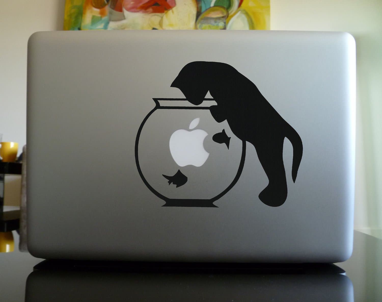 Apple Macbook Vinyl Decal Sticker - Kitty and Fish