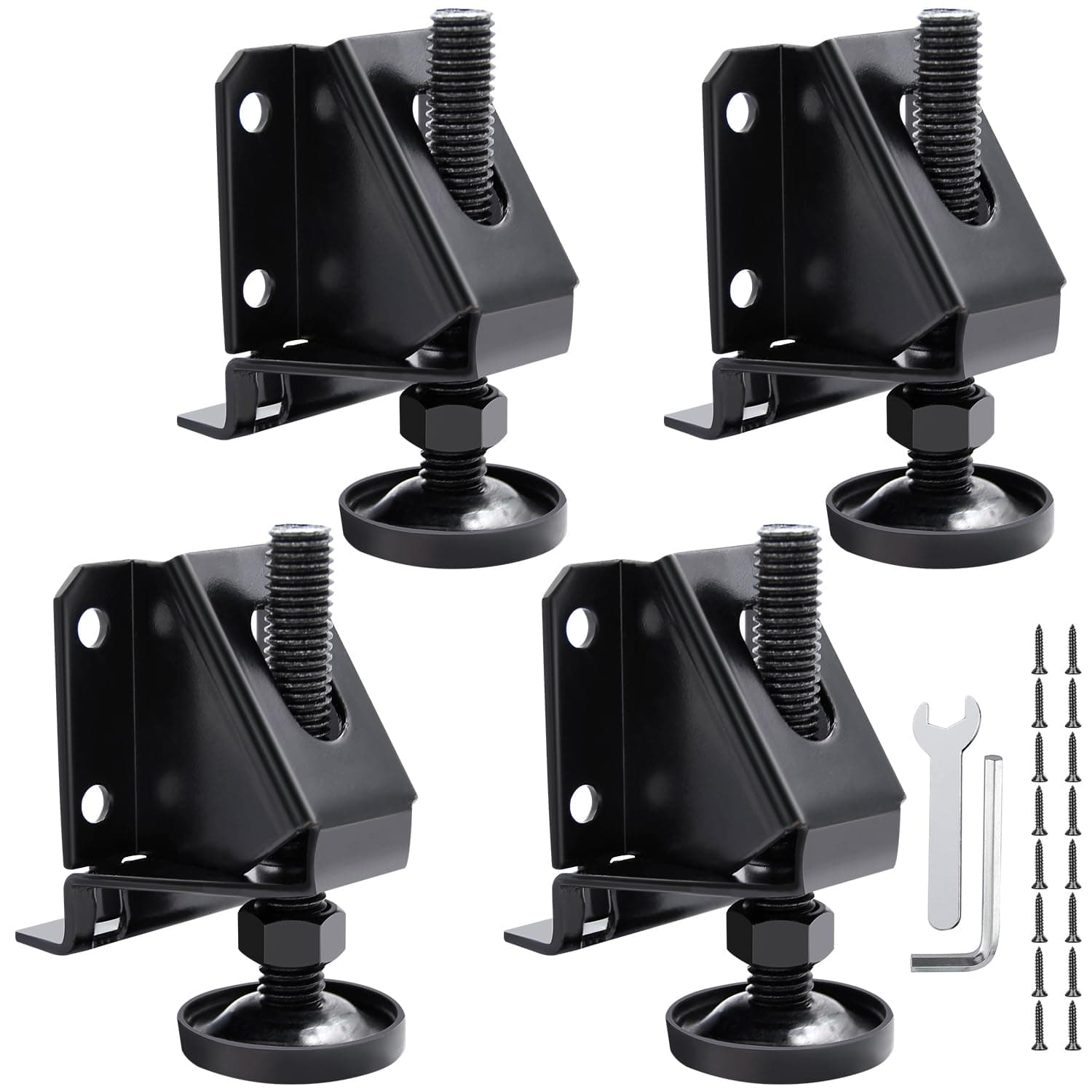 4/8/16 Pack Heavy Duty Leg Leveler, 2-inch Adjustable Height, for Furniture, Table, Cabinets