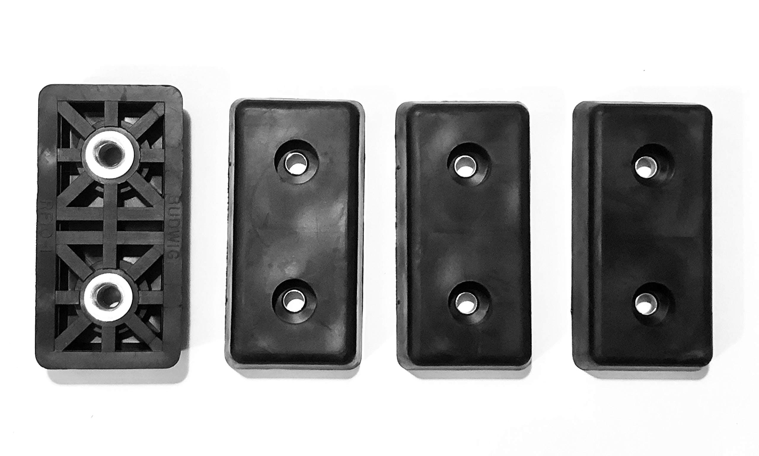 4 Extra Large Rectangle Rectangular Rubber Feet Bumpers - .590 H X 3.000 L X 1.510 W - Made in USA Heavy Duty Non Marking for Furniture, Tables, Chairs, Desks, Benches, Sofas, Chests, & Large Items.