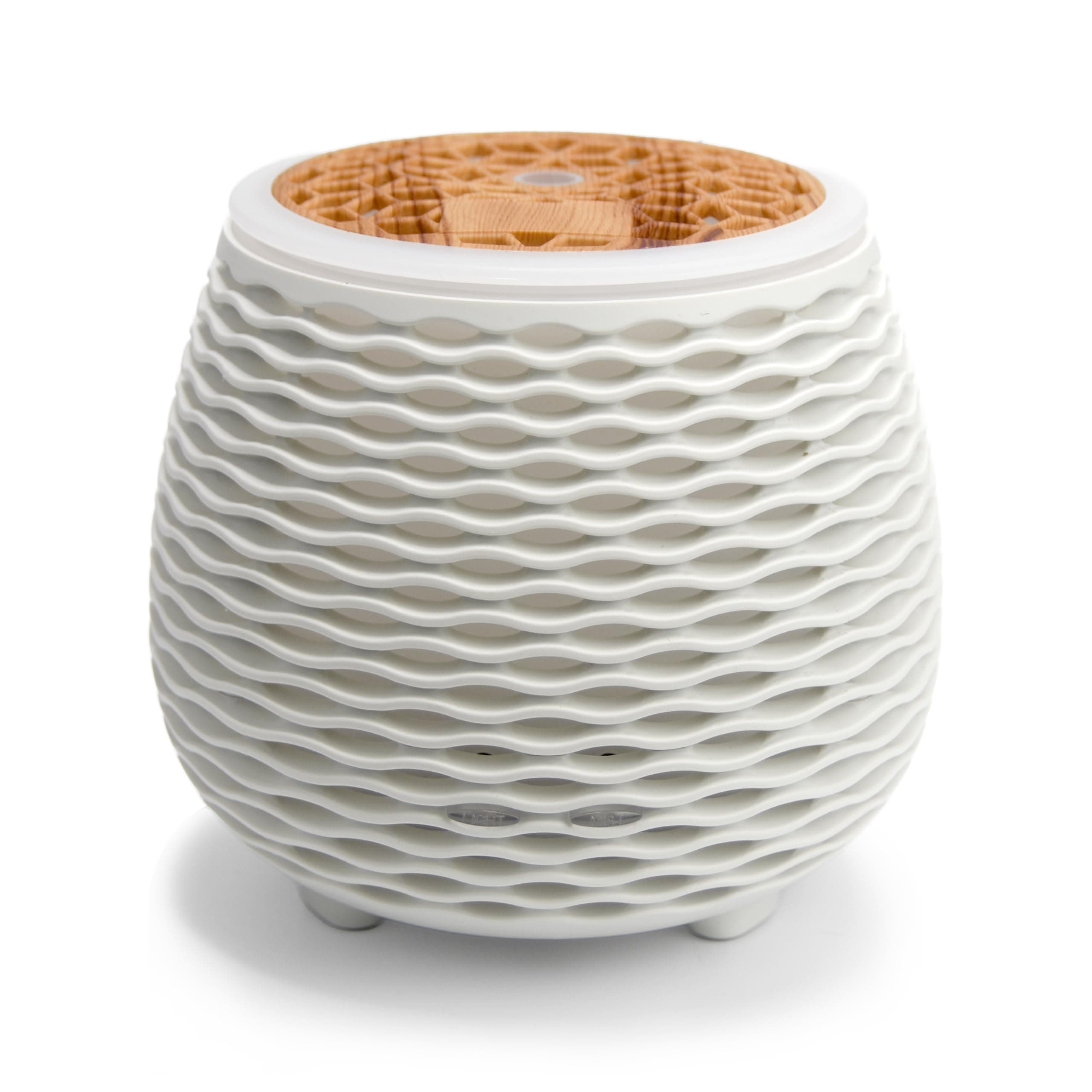 Aromatherapy Essential Oil Wooden Grain Diffuser with Auto Shut-Off Function | Cool Mist Humidifier for Yoga Spa Office Bedroom Home | 120ml (White)