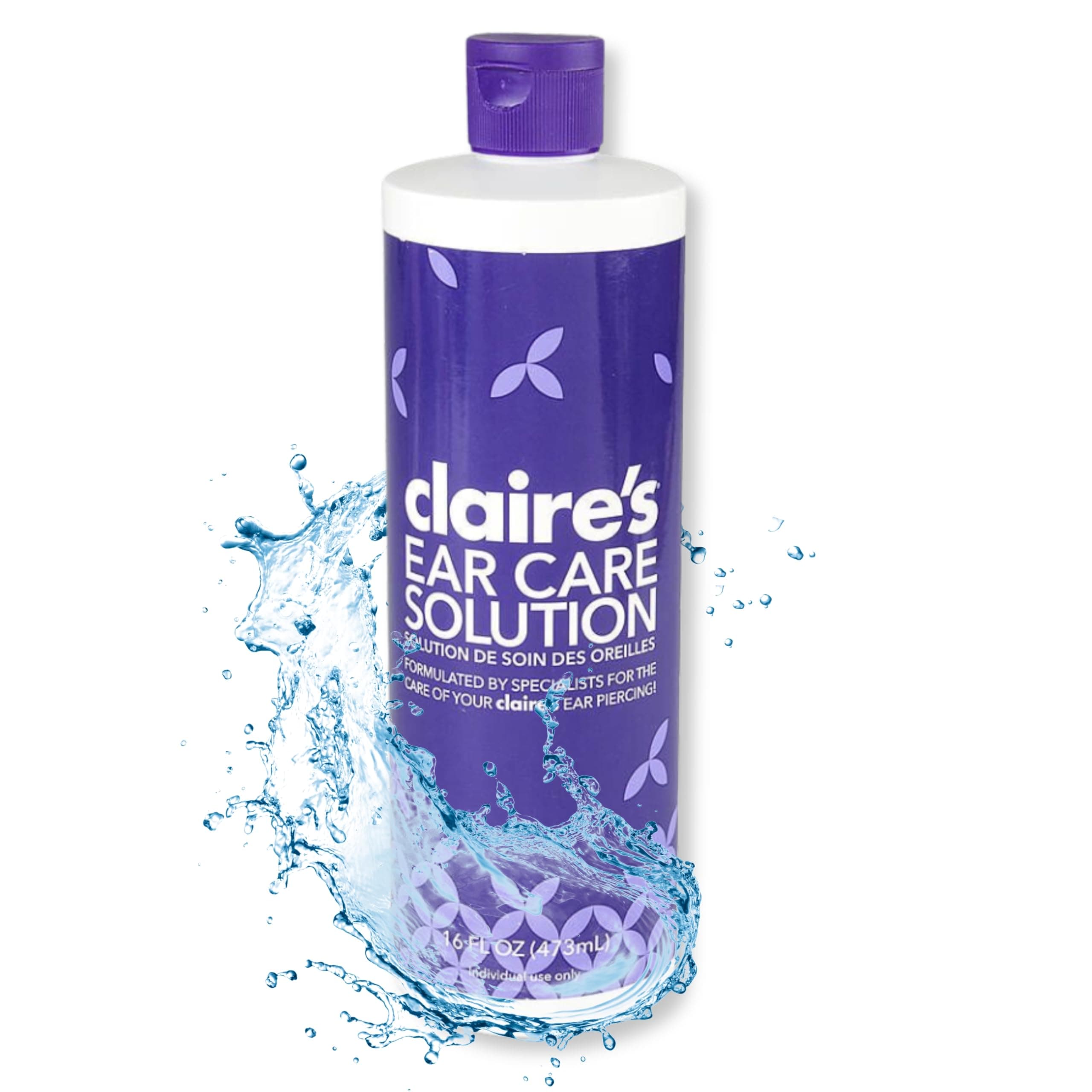 Claire's Standard Aftercare Ear Piercing Solution – Avoid Infections on Pierced Ears, Nose Piercings, and Belly Button Piercings – Ideal Hole Cleaner for Piercings - 16 Fl Oz