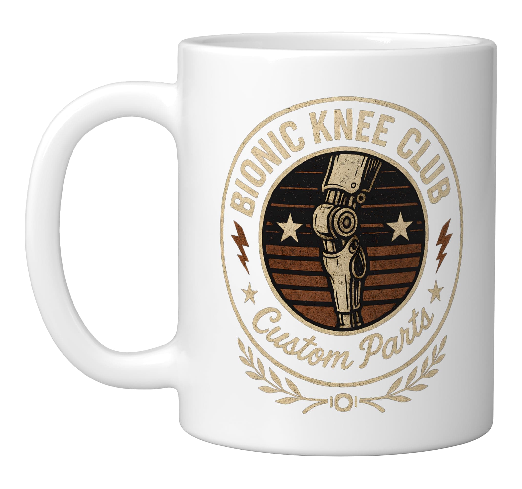 Bionic Knee Club Custom Parts Ceramic Mug, White