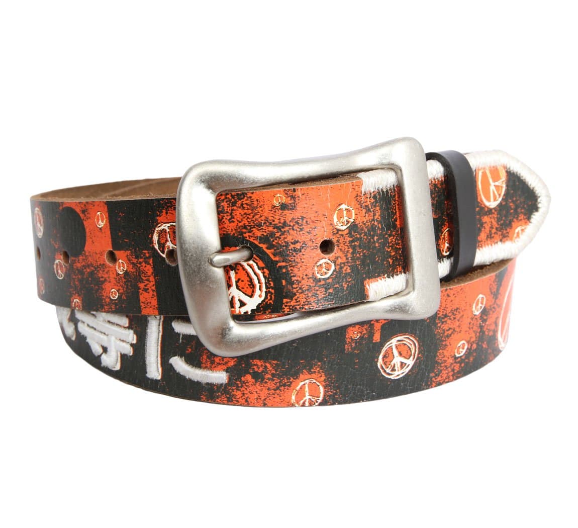 Men's Give Peace Leather Belt