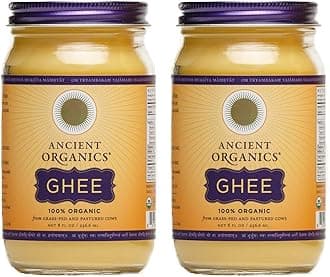 Ancient Organics 100% Ghee from grass-fed cows, 2-Pack of 8oz