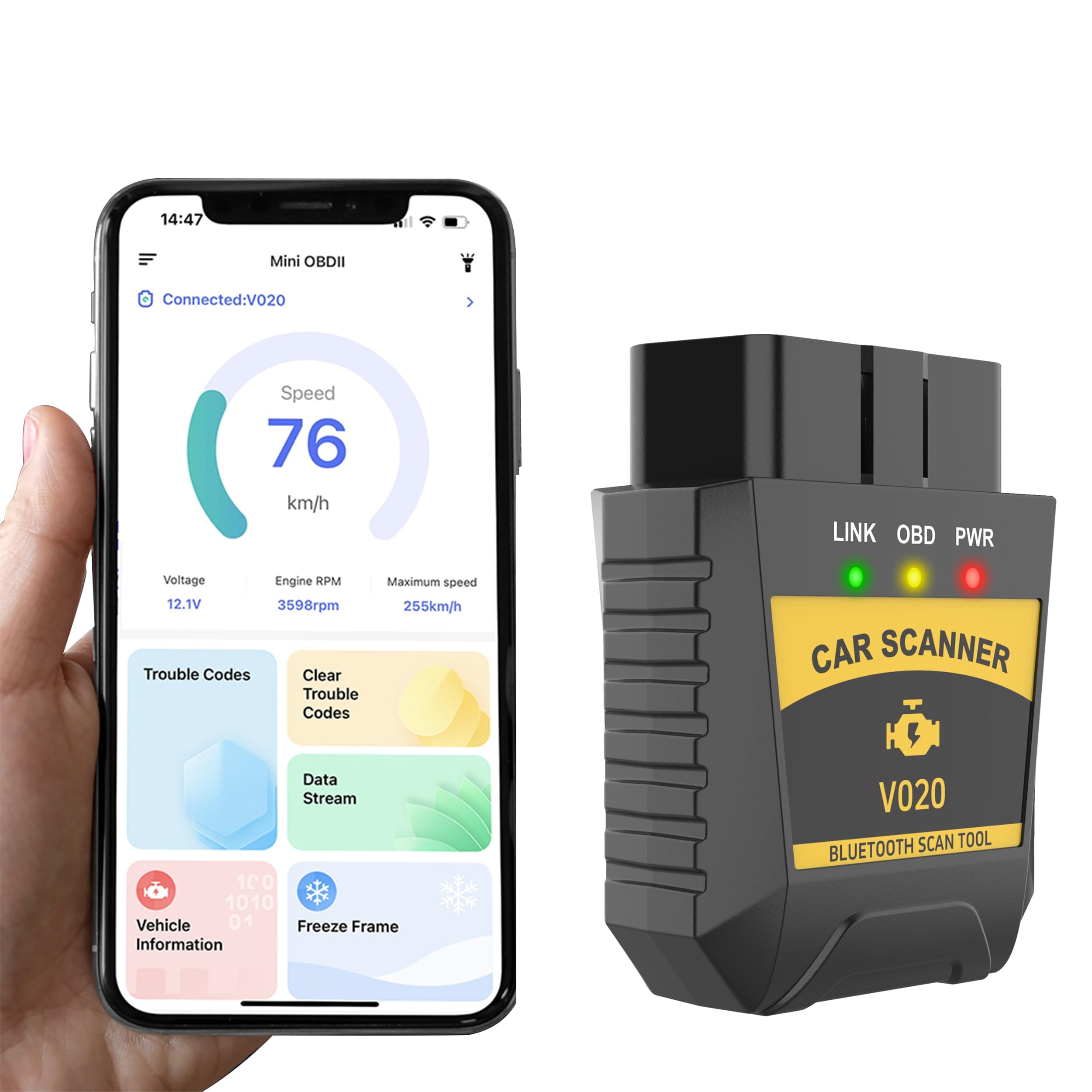 - OBD2 Scanner Reader Bluetooth Wireless Auto Diagnostic Scan Tool OBD2 Scanner APP for Car Auto Connect to Phone - Clear/Reset Vehicle Engine Error Code Reader Diagnostic Tool for iPhone & Android