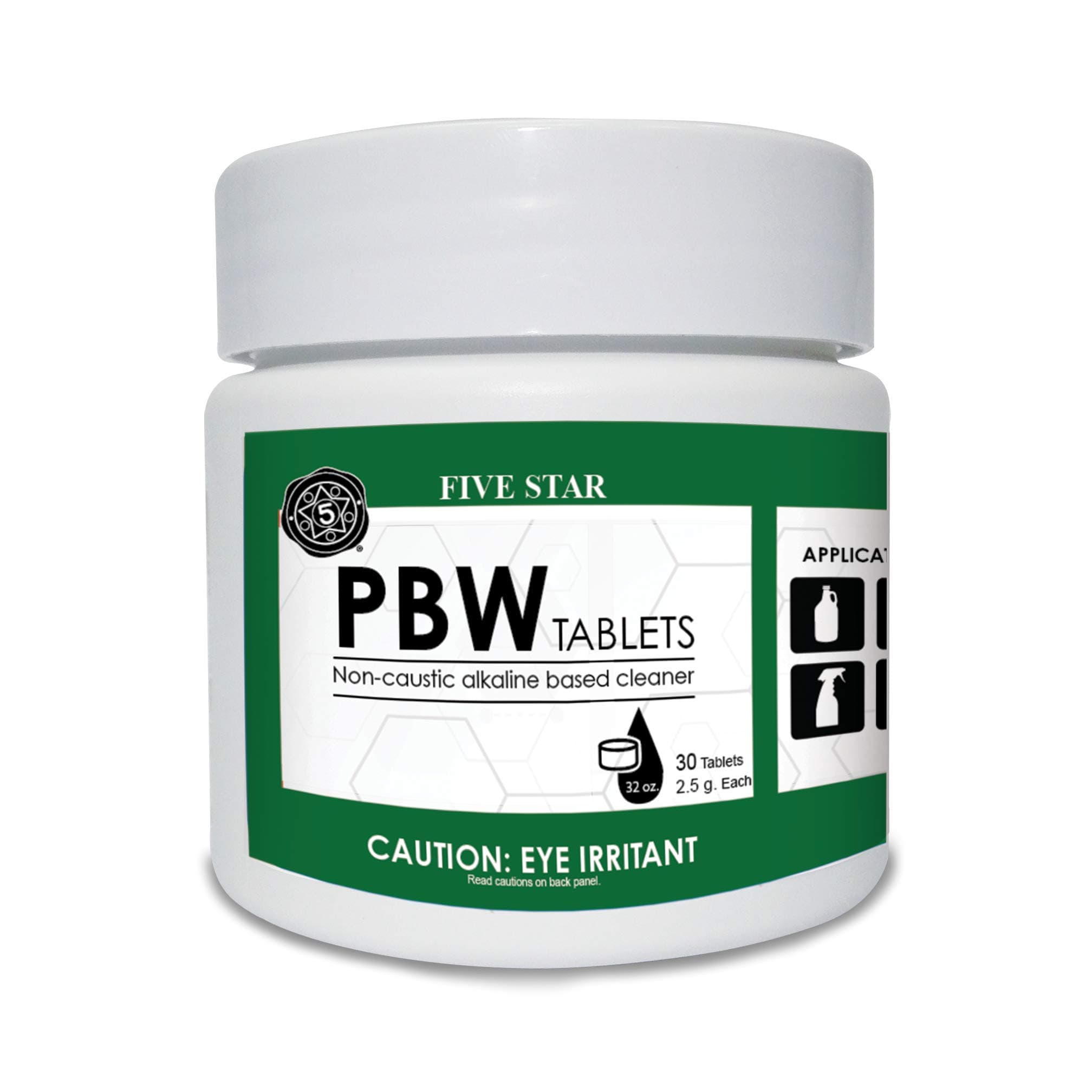 - PBW Tablets - 2.5 g(1 Tablet per 32 oz. of Water) 30 ct - Bottle, Growler, Keg Cleaner