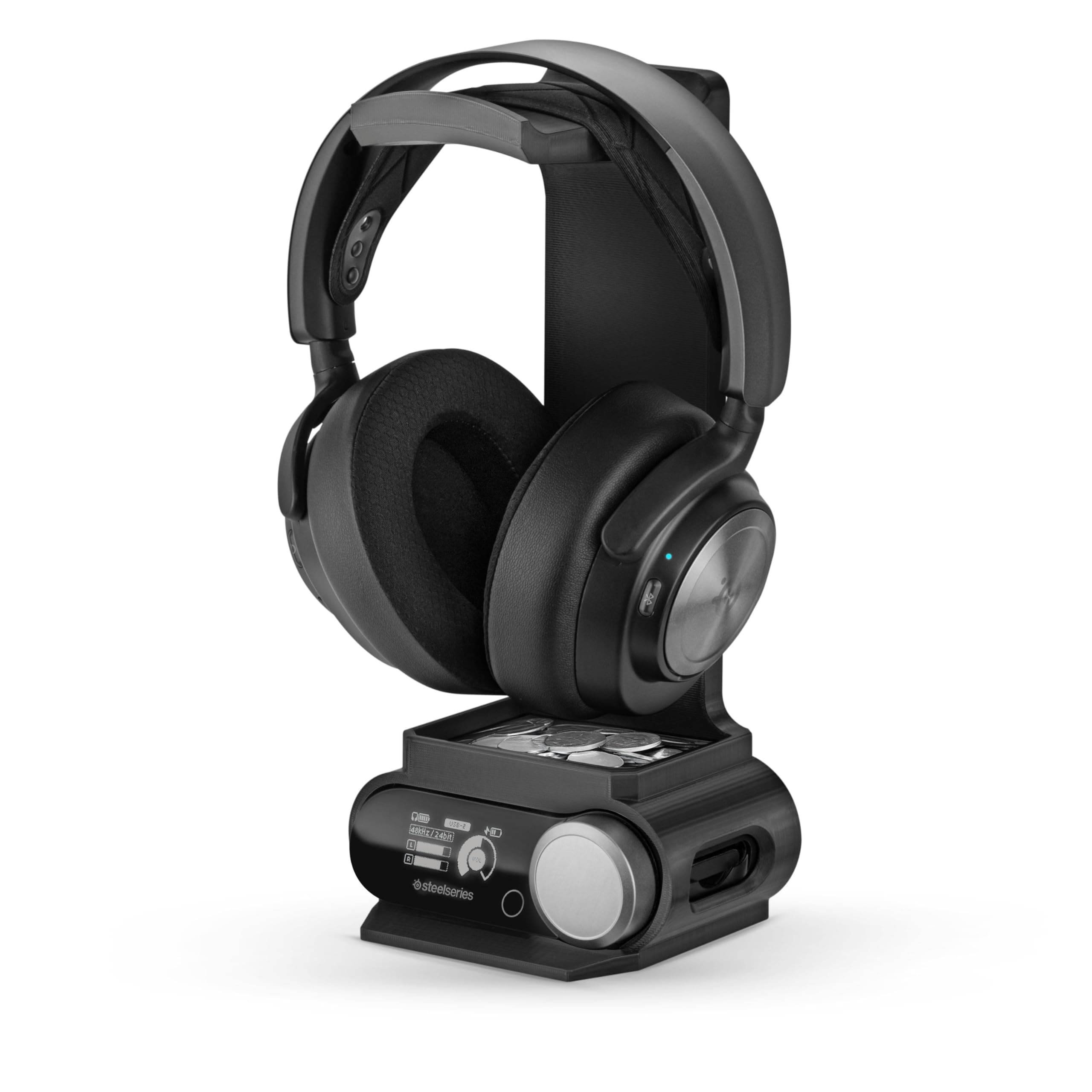 Headphone Stand Designed for Steelseries Arctis Nova Pro Wireless Headsets with Dock for The Wireless Base Station (HPS01)