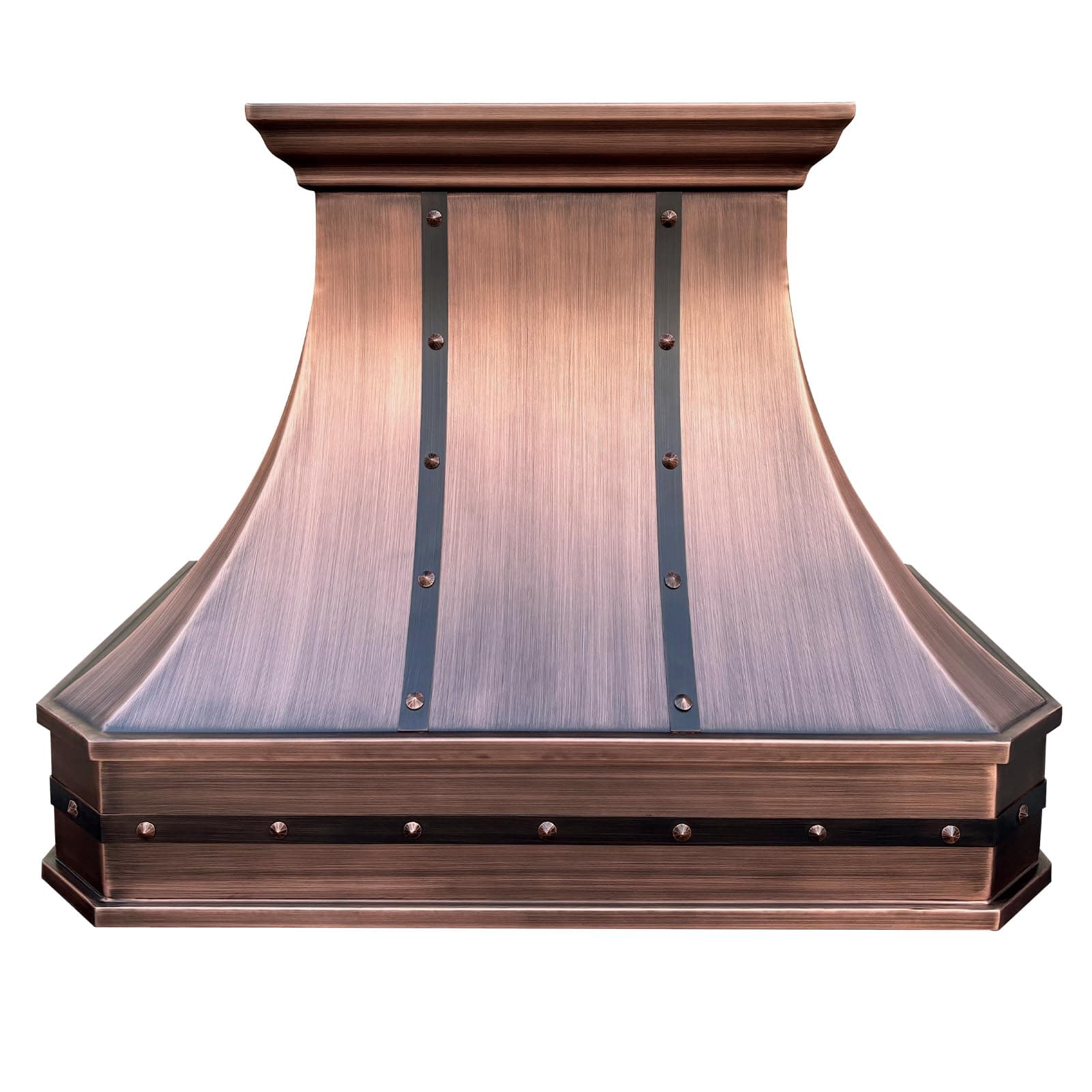 SINDA Classic Hammered Solid Copper Range Hood with High Airflow Cenrtifugal Blower, Stainless Steal Vent with Liner and Internal Motor, Baffle Filter, H3 302127ST, 30"Wx27"H, Wall Mount