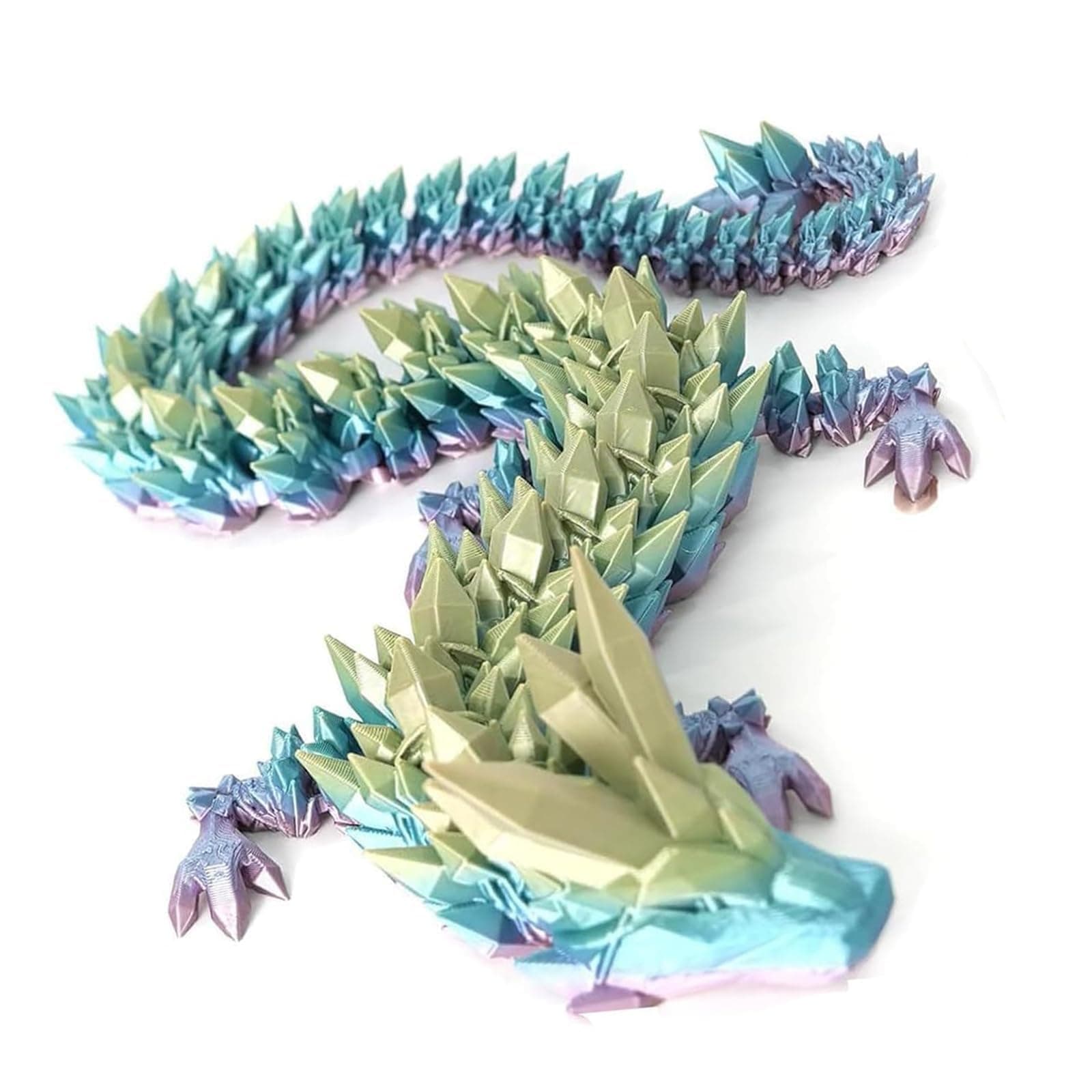 3D Printed Dragon, 3D Dragon 3D Printed Animals, 3D Toy for Birthday Gifts Car Interior Decoration, Flexible Joints Home Desk Decor Desk (Mini color)