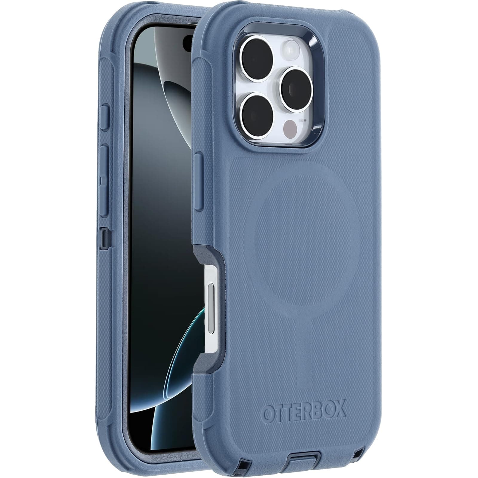 OtterBox Defender Series MagSafe Case for iPhone 16 Pro, Shockproof, Drop Proof, Ultra-Rugged, Protective Case, 7x Tested to Military Standard, Blue, Non-Retail Packaging