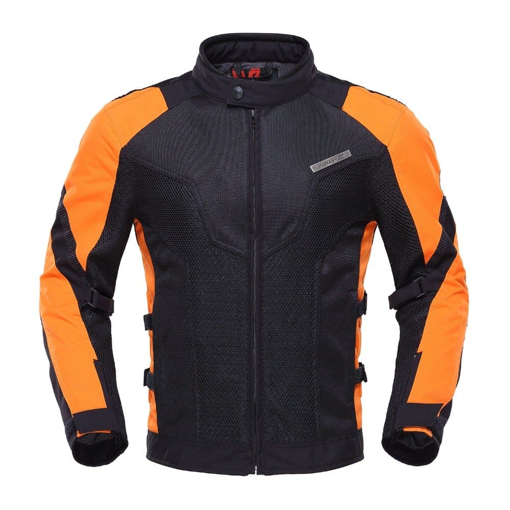 Men's Air Mesh Motorcycle Jacket (Orange, Large)