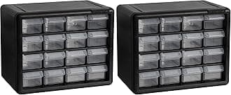 Akro-Mils 16-Drawer Plastic Storage Cabinet | 10-1/2 x 6-1/2 x 8-1/2 Inch | Black | Model 10116 | Garage Organization