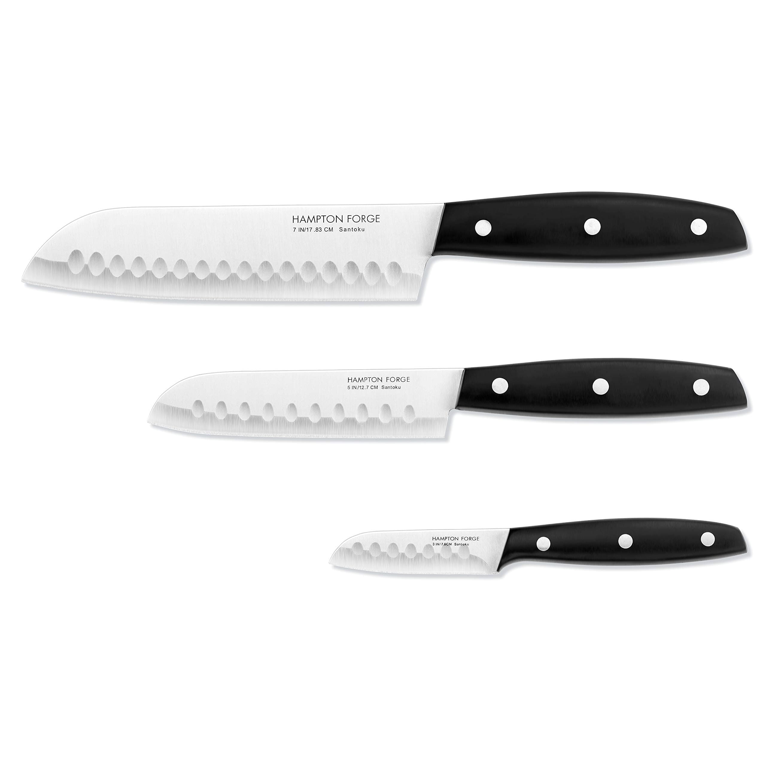 Hampton ForgeMirage – 3 Piece Santoku Knife – Black