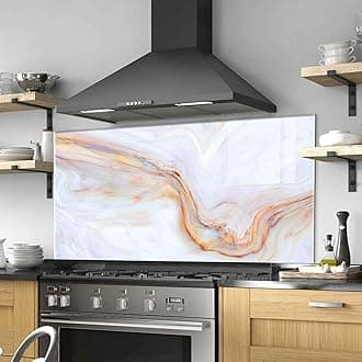 Tempered Glass Kitchen Backsplash, Stove Back Top Cover, Splashback Tile, Kitchen Sink Cover Splash Guard, Home Wall Decor (16x16''-(40x40cm))