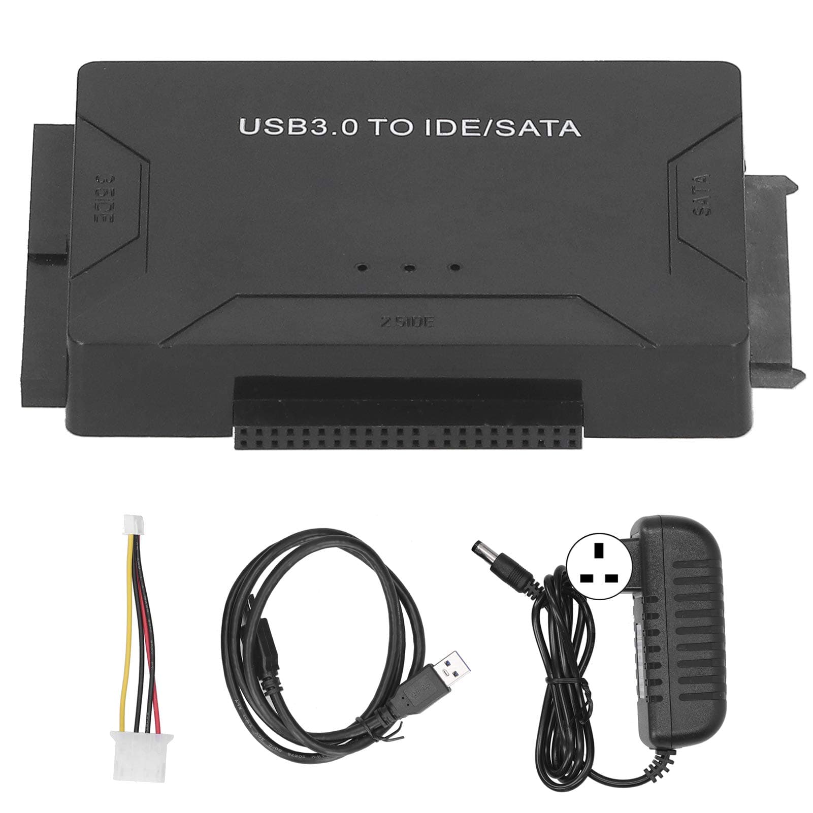 External Hard Disk Drive Adapter Kit, 5Gbps Plug and Play USB 3.0 To IDE Hard Drive Converter LED Activity Indicator for 12V DC Power Supply(#3)