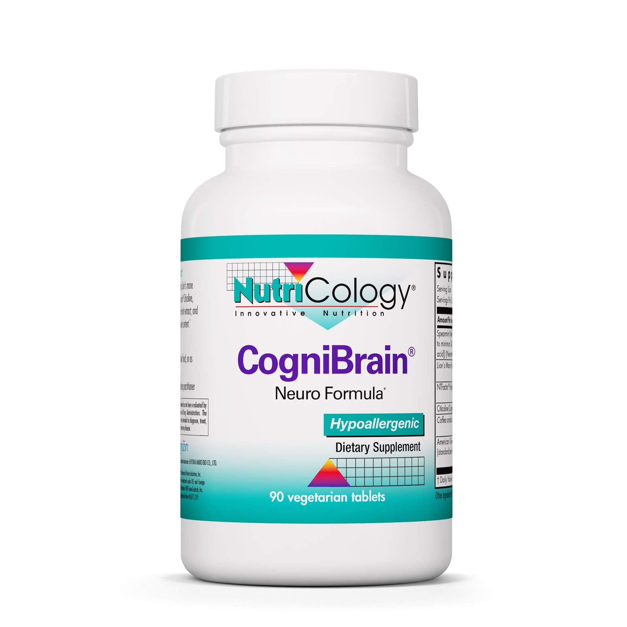 Nutricology Cognibrain Supplement - Memory and Focus Support for Brain Function Health with Lion's Mane, Vegetarian Capsules - 90 Count