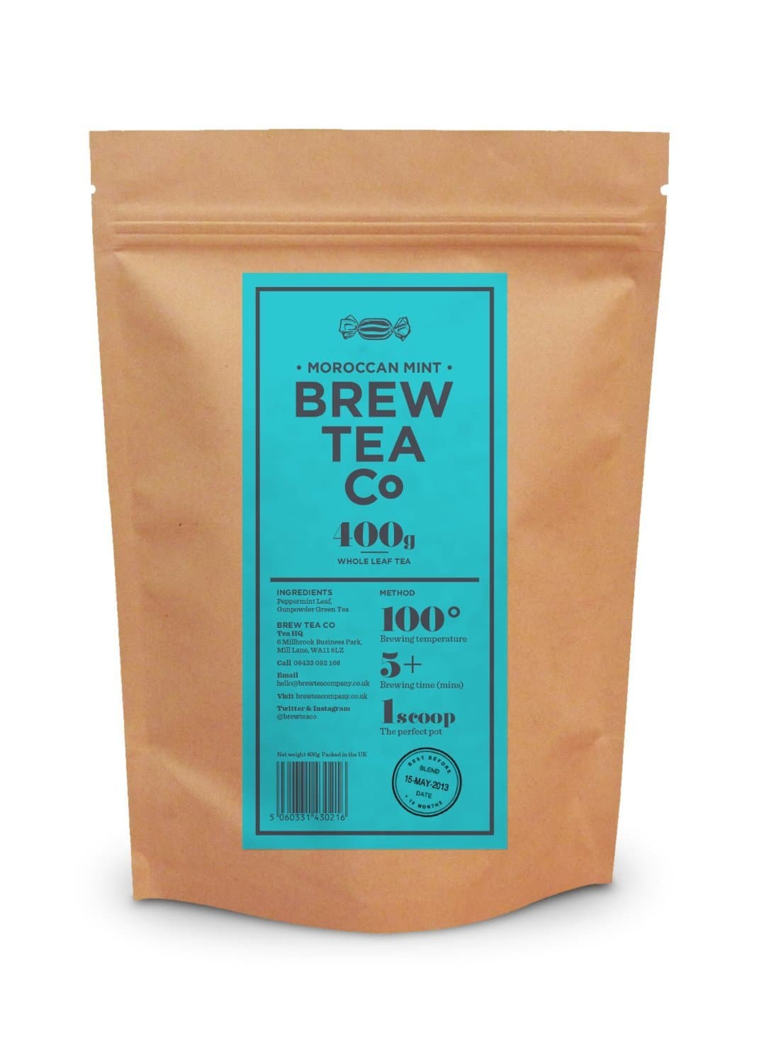 Brew Tea Moroccan Mint 400g Loose Whole Leaf Tea