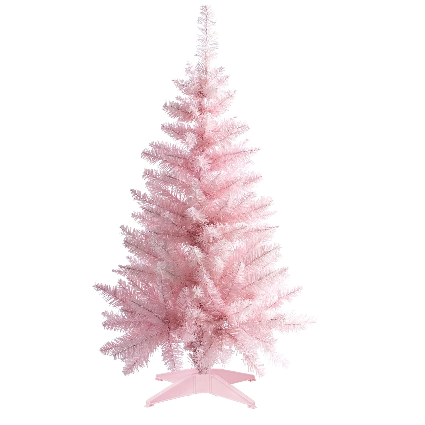 Senjie Mini Christmas Tree 3 FT Artificial Desktop Xmas Tree for Holiday Decor 150 Branch Tips, Pink