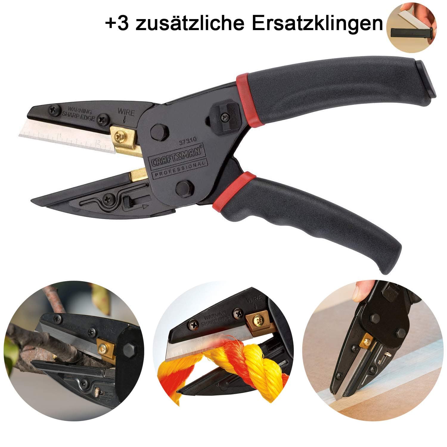 3 in 1 Multicut Tool, Power Cutter With Wire Cutter and Utility Knife with 3 Replace Blades