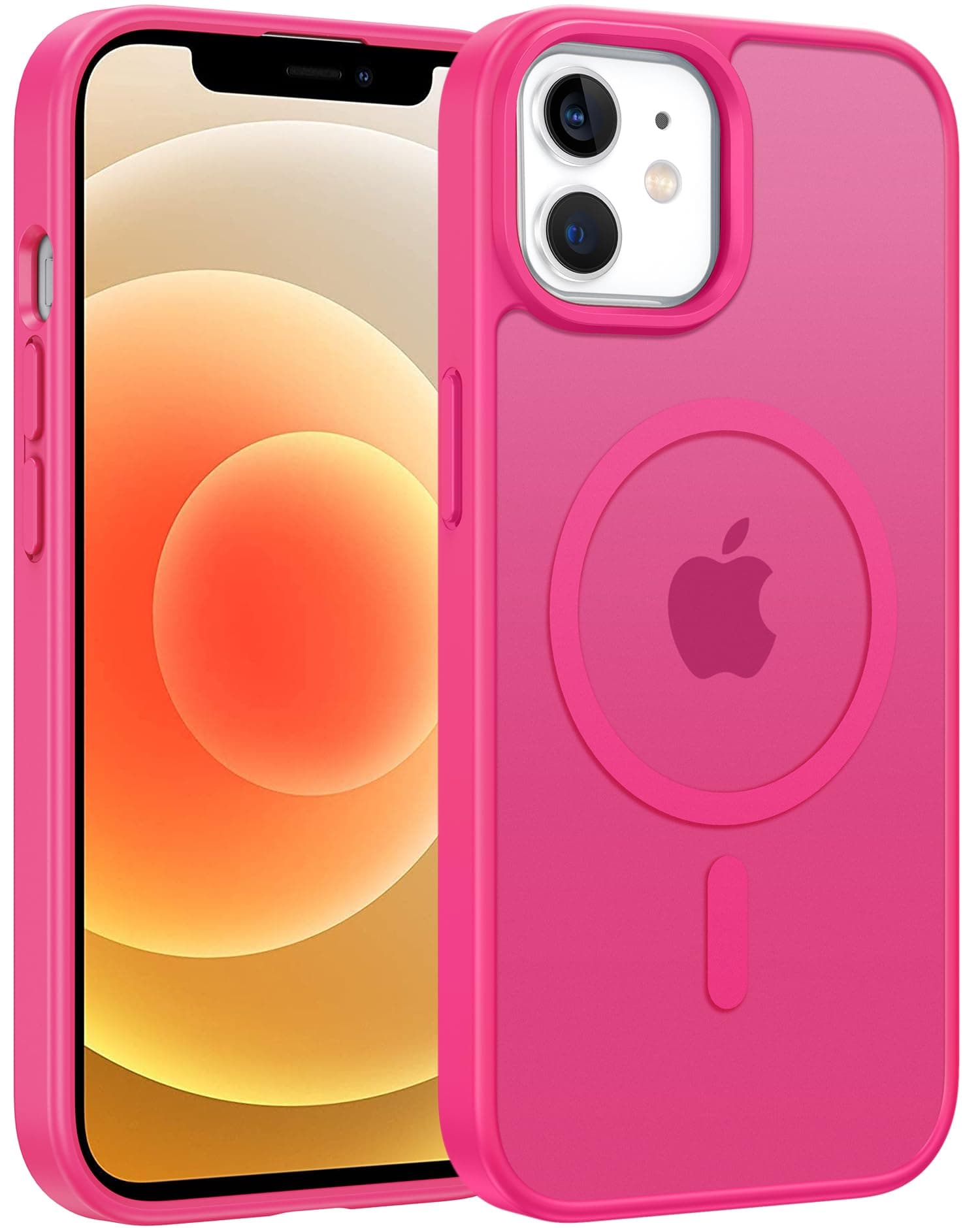 FNTCASE for iPhone 12 Phone Case: for iPhone 12 Pro Magnetic Matte Textured Military Grade Drop Protection Translucent Cell Cover - Slim Durable Shockproof Protective Bumper