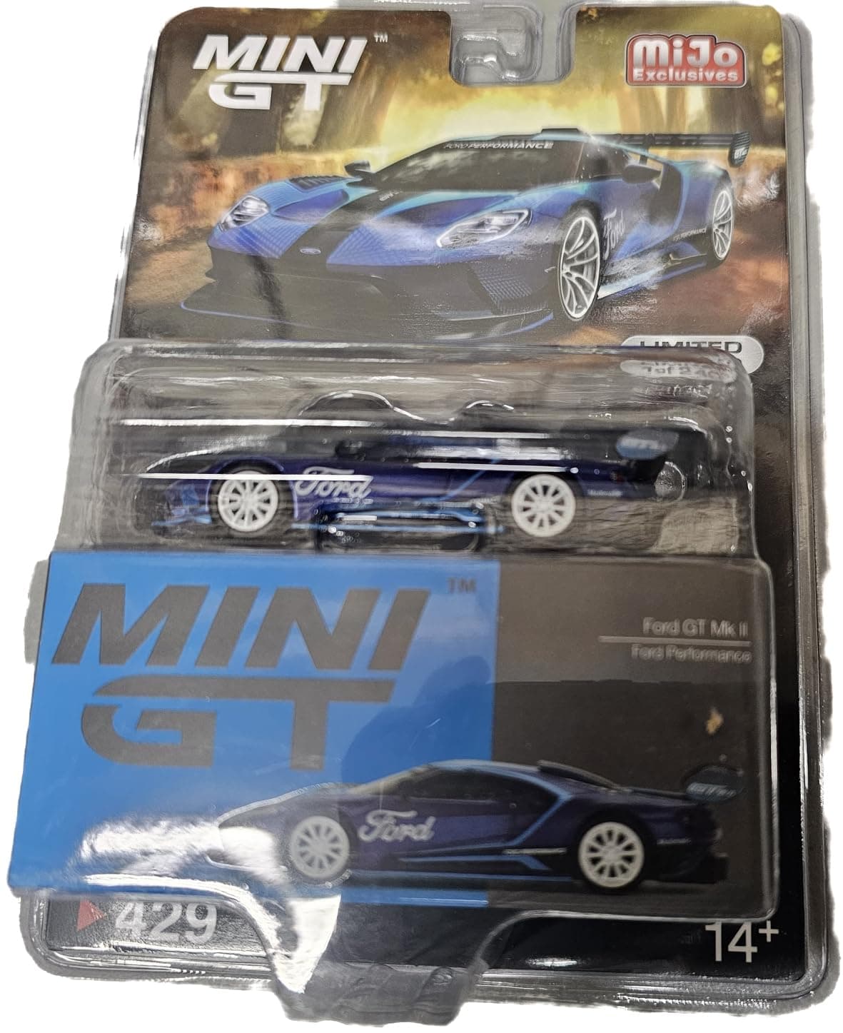 GT MK II Blue with Light Blue Graphics Performance Limited Edition to 2400 Pieces Worldwide 1/64 Diecast Model Car by True Scale MGT00429