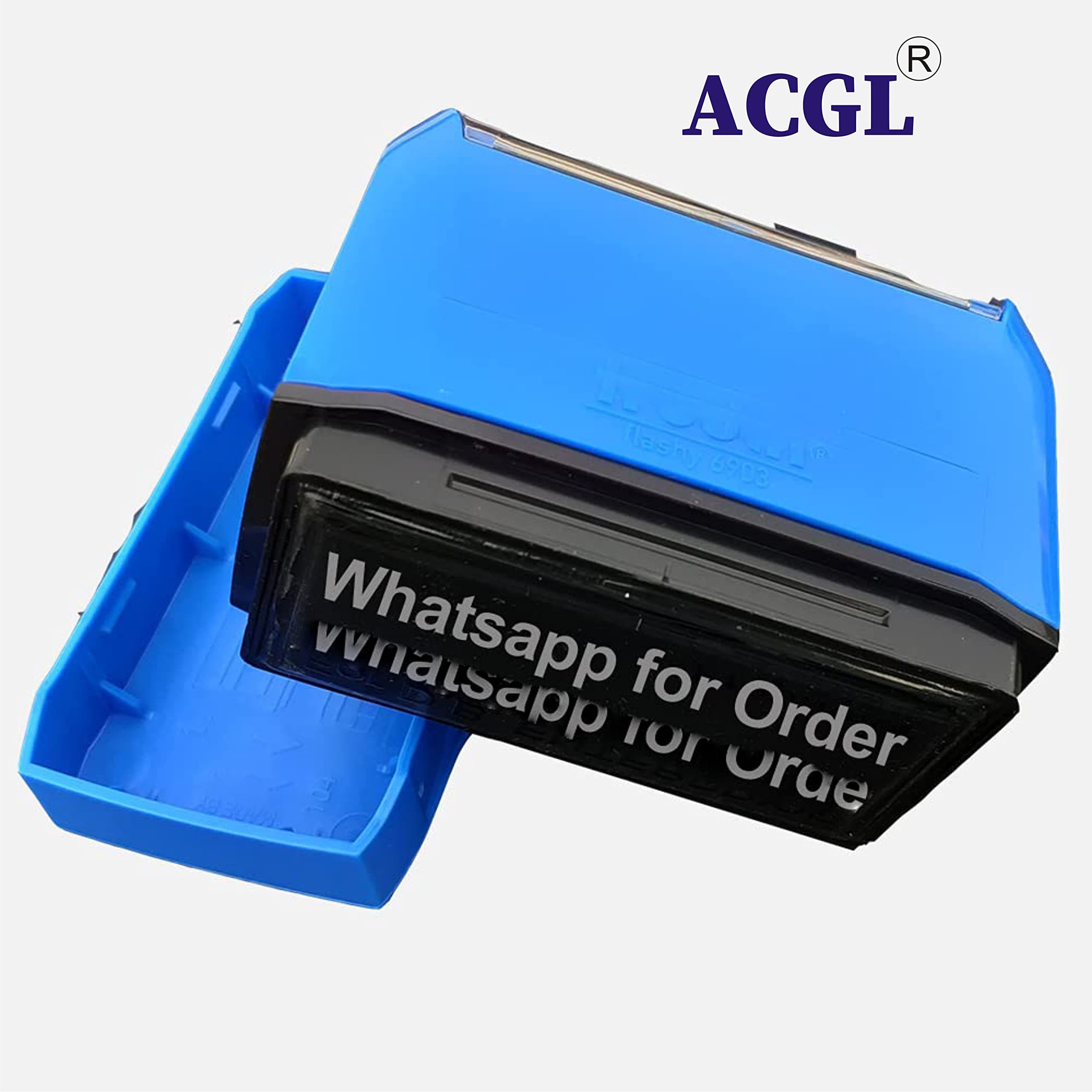 Gold 5-Star Self Ink Stamp – Customized Text (Rectangle/Round), Premium Body, Clear Impression, AI Tested