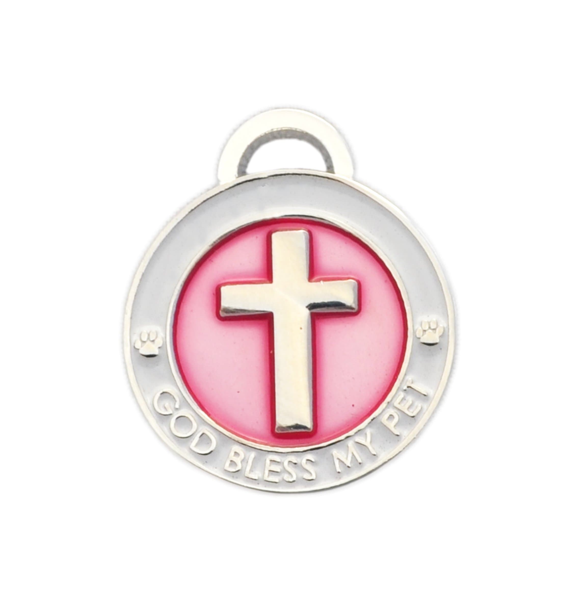 Pet Collar Charm, Cross, Small, Pink
