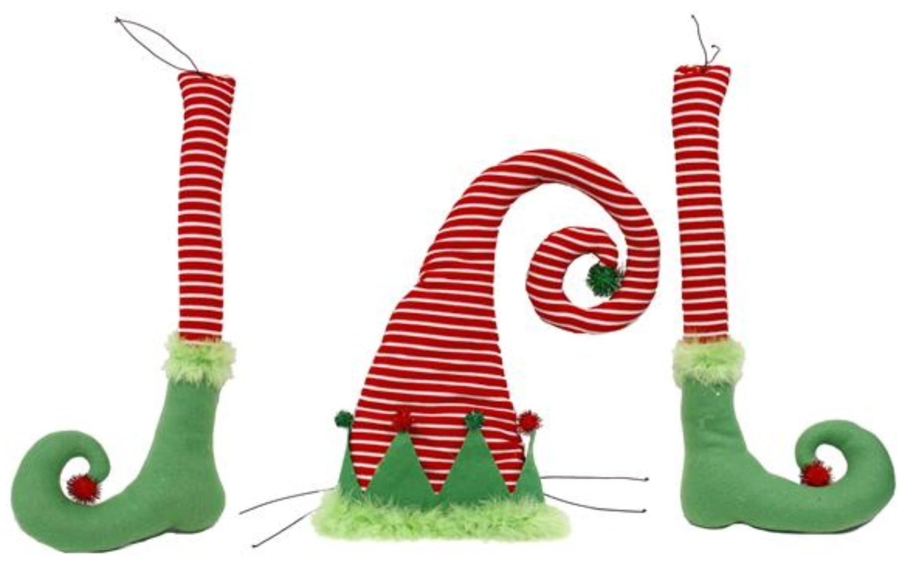 Elf Decor Kit for Wreath and Craft Making (3 Piece) Red, White, Green, 30 in. Christmas Elf