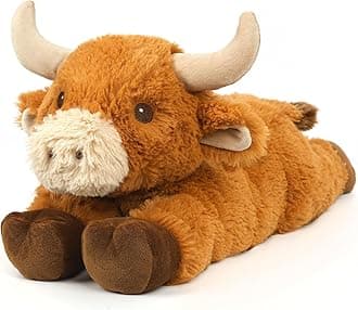 Cuckool Bull Stuffed Animals, Microwavable Stuffed Animals Adorable Fluffy Bull Plush for Warmth & Comfort, Heatable Coolable Lavender Scent Toys, Cute Soft Plushies Gift for Kids Boys Girls & Adults
