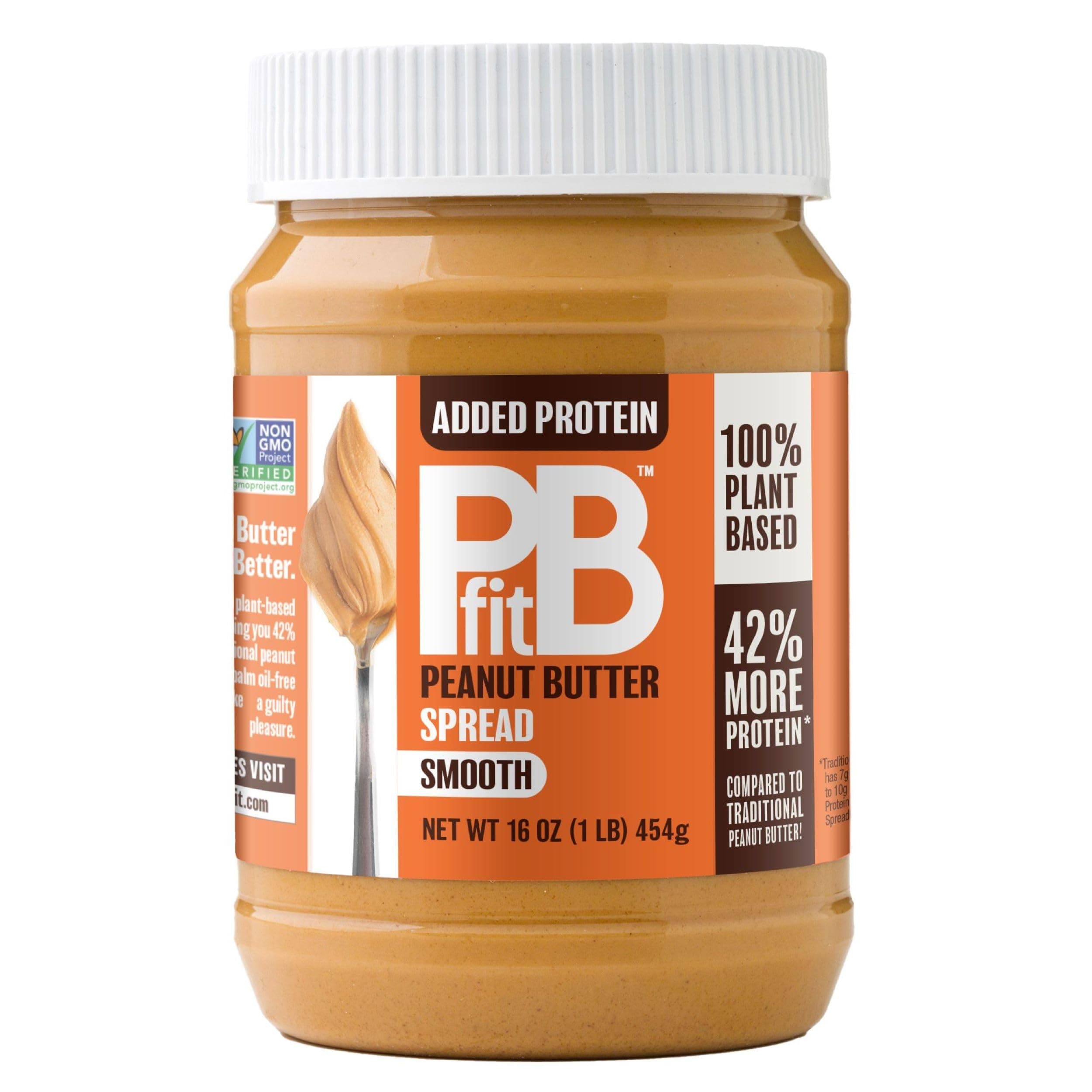 PBfit Peanut Butter Spread, 10g Plant Based Protein per Serving, Keto and Vegan Nut Butter, No Palm Oil, No Artificial Sweeteners or Preservatives, 16 oz