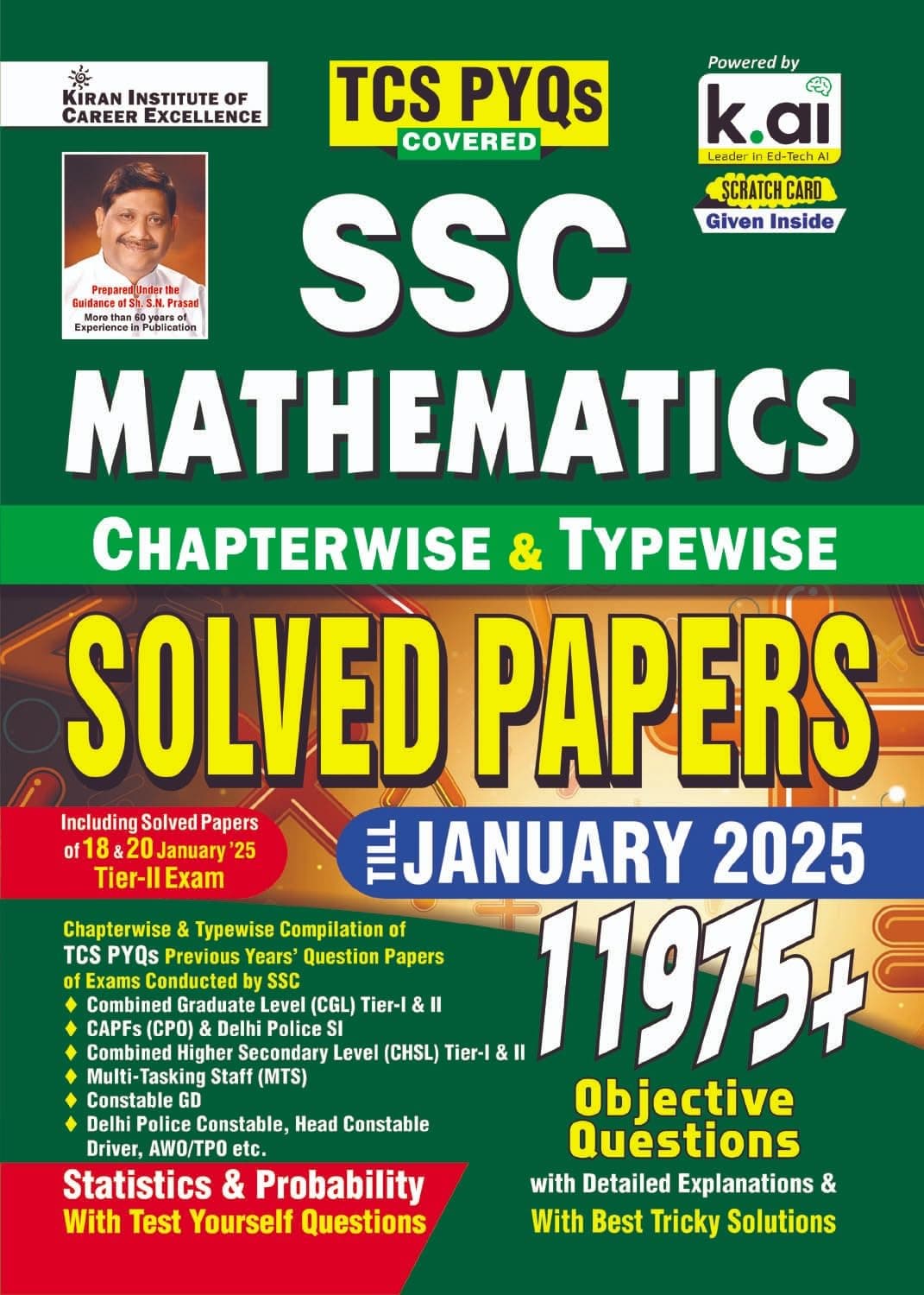 SSC Maths Chapterwise & Typewise Solved Papers Till January 2025 TCS PYQs Covered for CGL,CPO,CHSL,MTS,Delhi Police & Constable GD (English Medium)(5263)