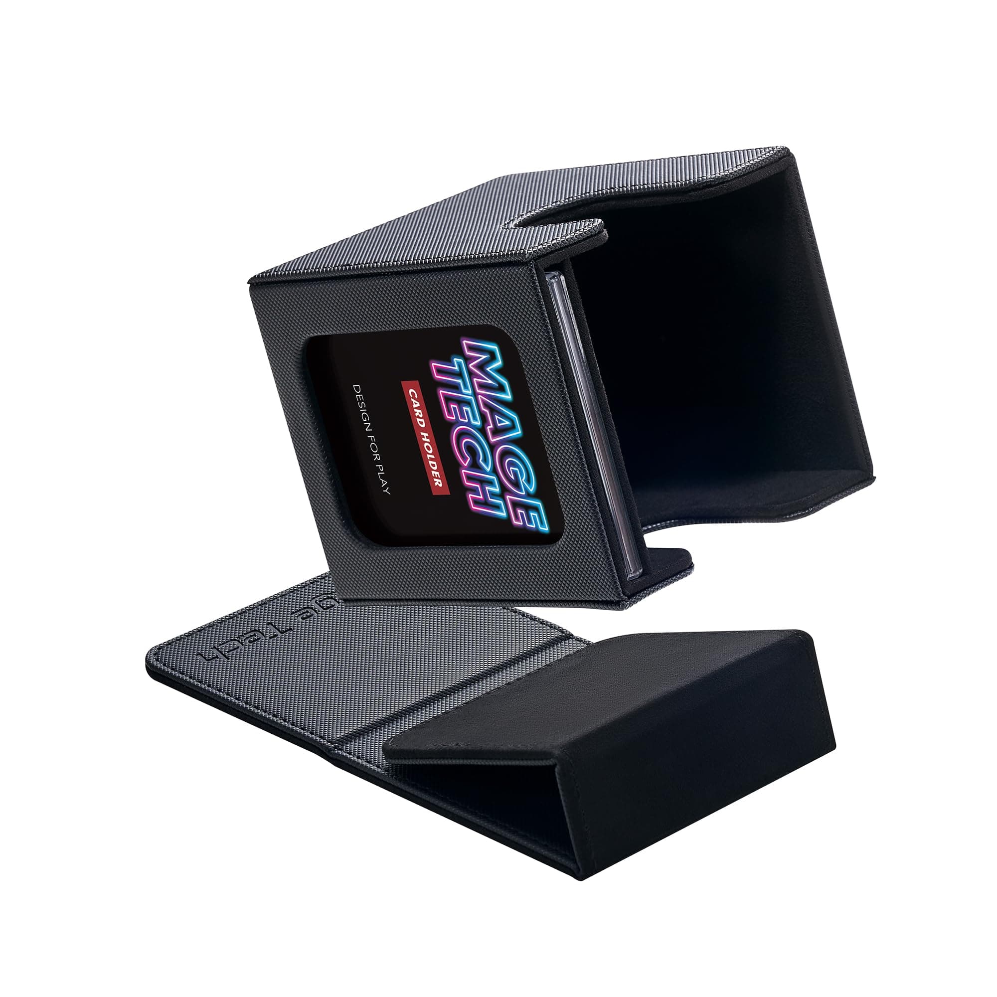 Commander Deck Box Lite - Card Display with Mini Snap Card Holder & Removable Cover, Fits 100+ Single-Sleeved Cards, Ideal for MTG, PTCG, OPCG, SWU & More (Black)